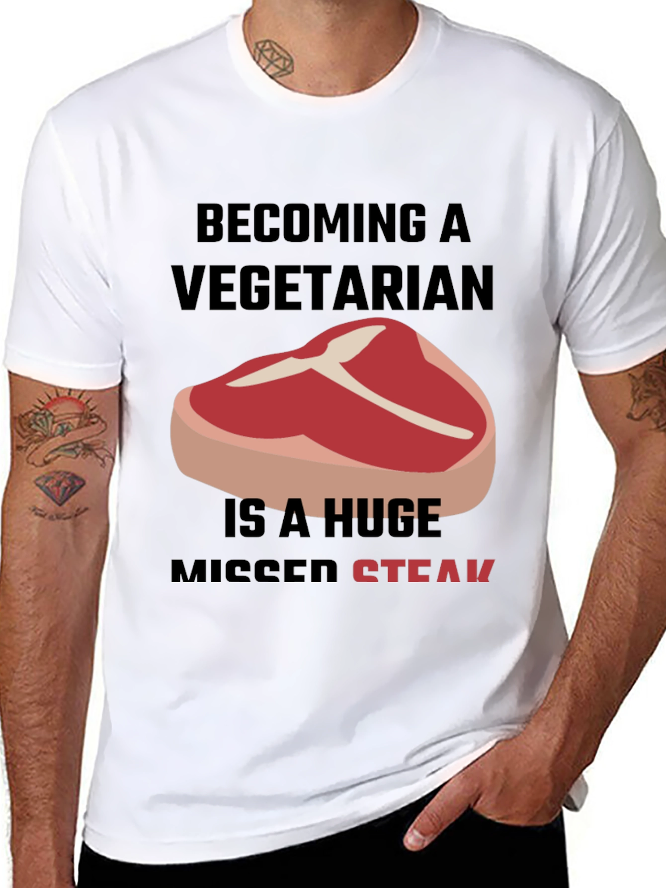Becoming A Vegetarian Missed Steak T-Shirt