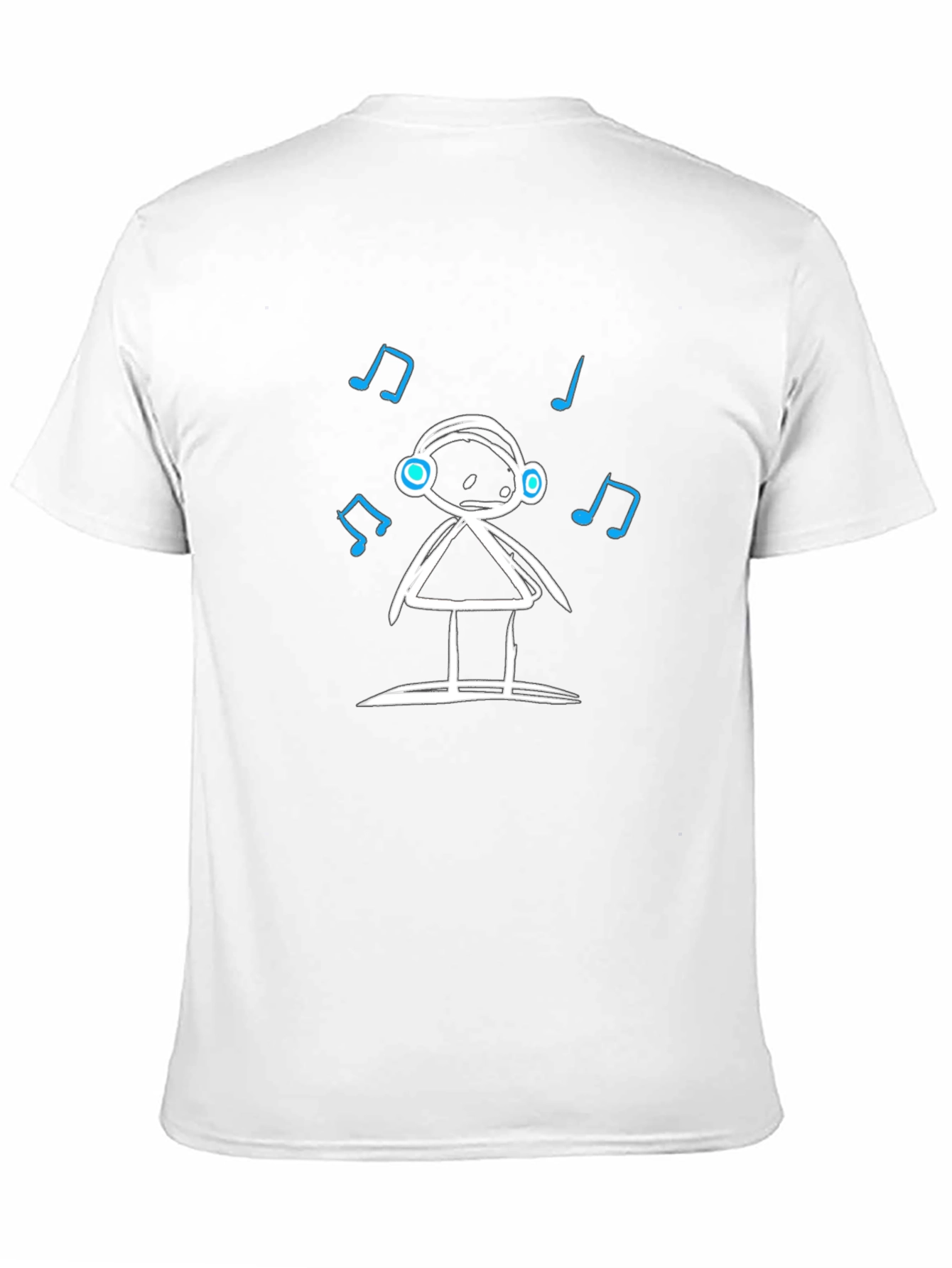 Stick Figure Music Lover Graphic T-Shirt