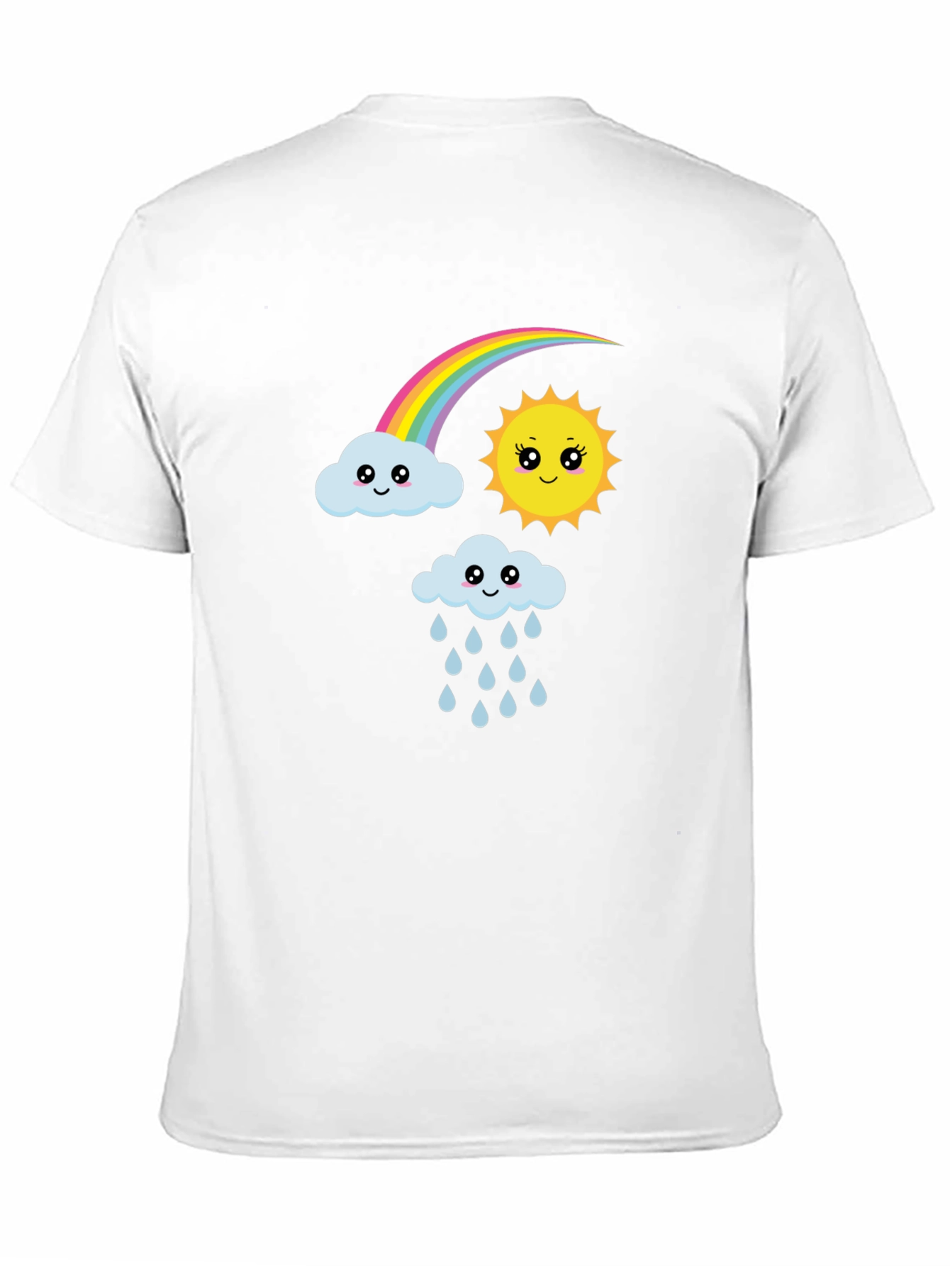 Cute Cartoon Weather Graphic Black T-Shirt