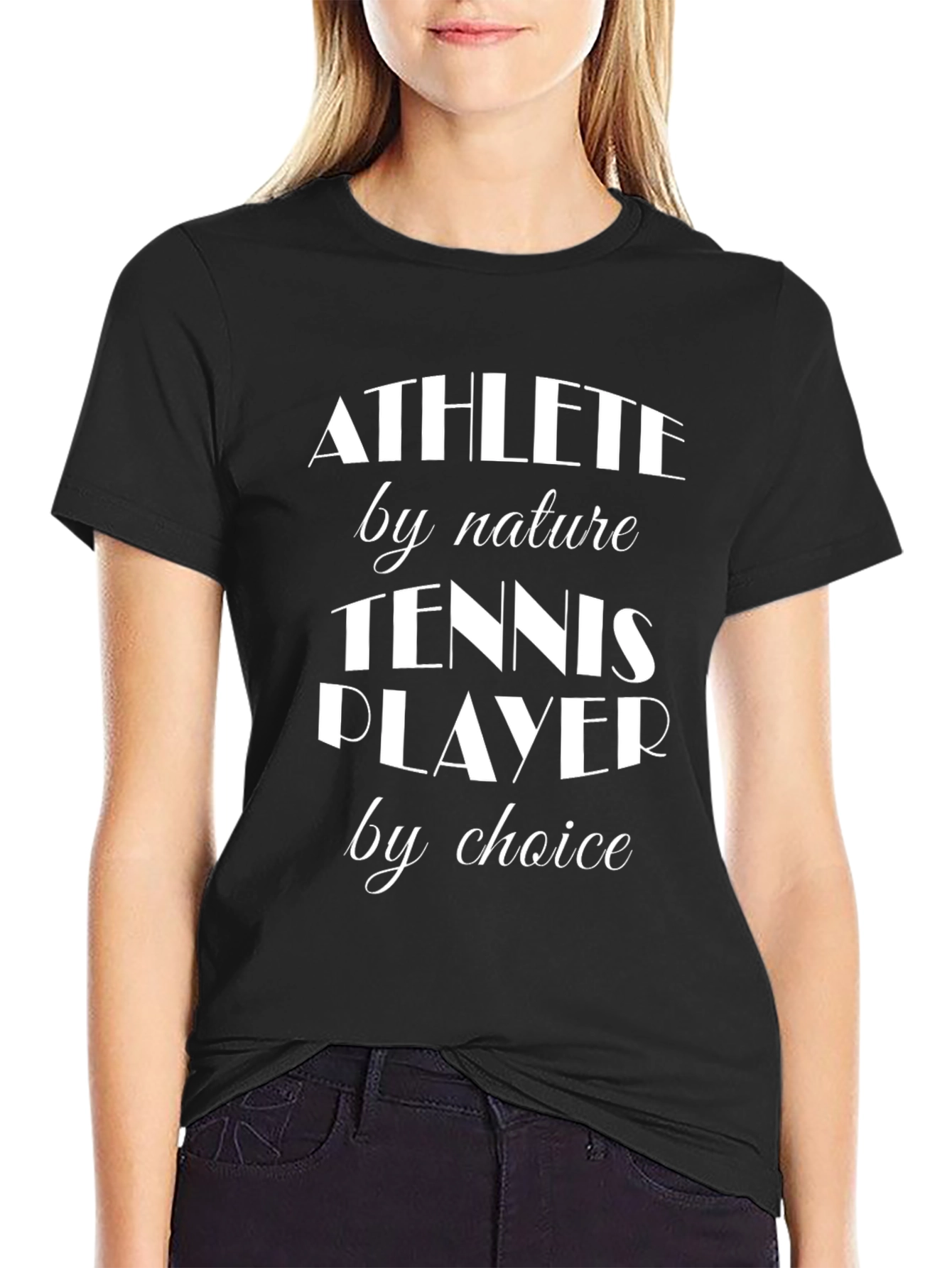 Athlete by Nature Tennis Player by Choice Black T-Shirt