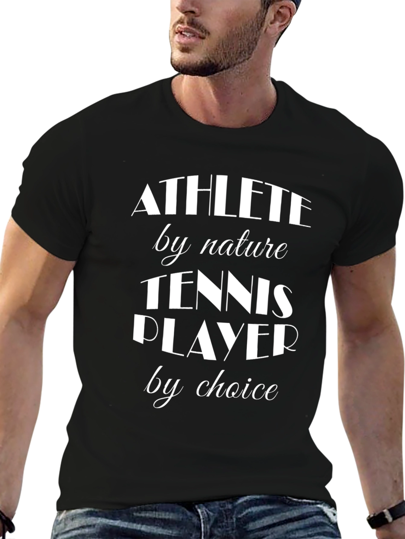Athlete by Nature Tennis Player by Choice Black T-Shirt