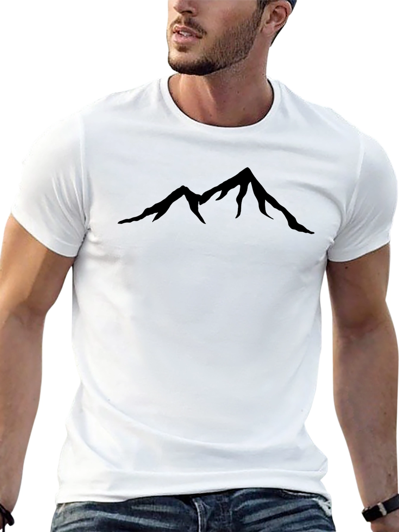 Mountain Peak Silhouette Black T-Shirt