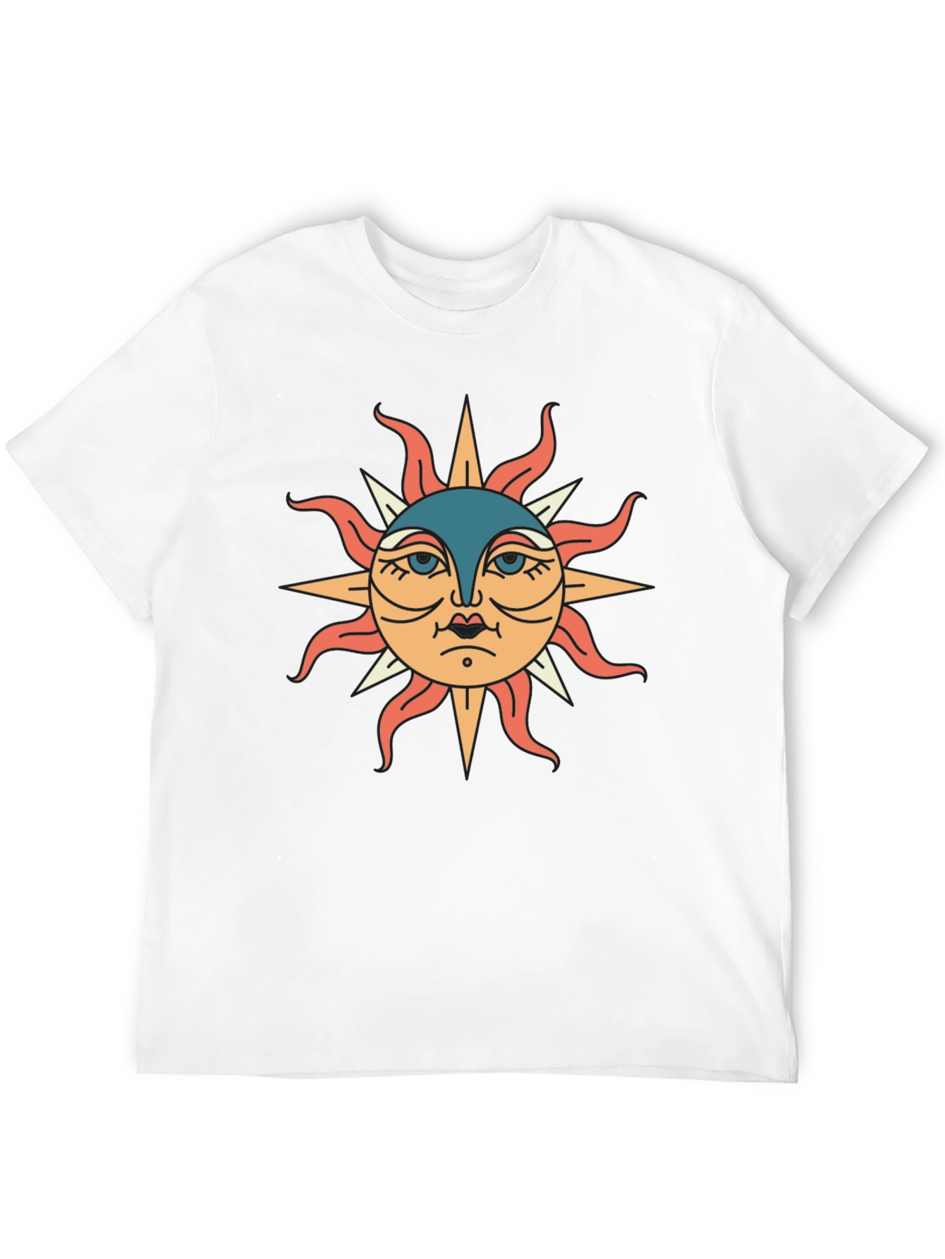 Black T-Shirt with Sun Graphic