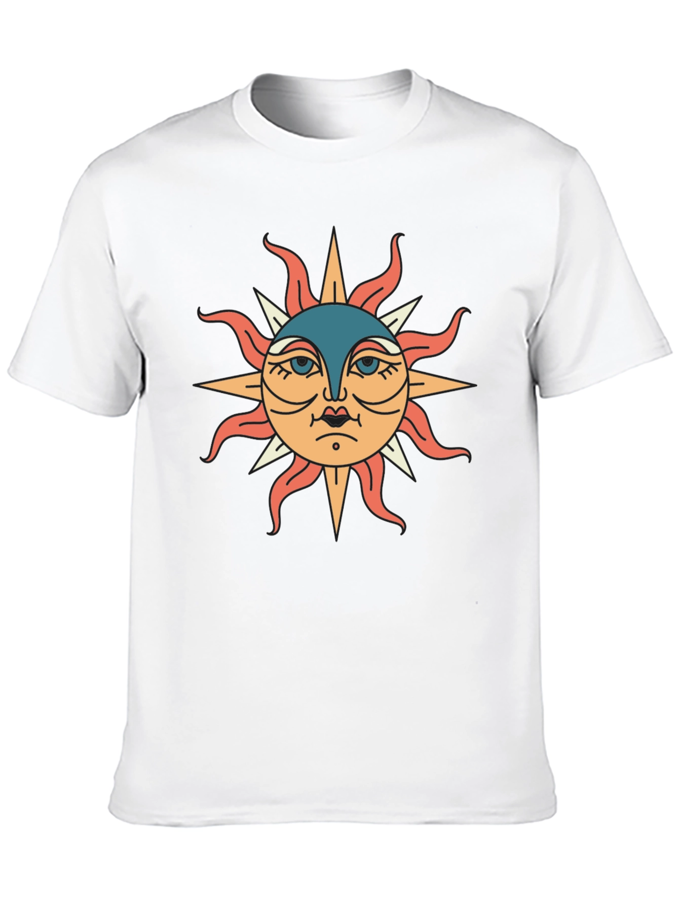 Black T-Shirt with Sun Graphic