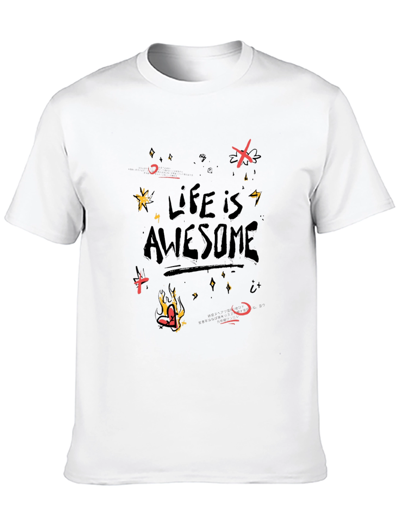 Life is Awesome Graphic Black T-Shirt
