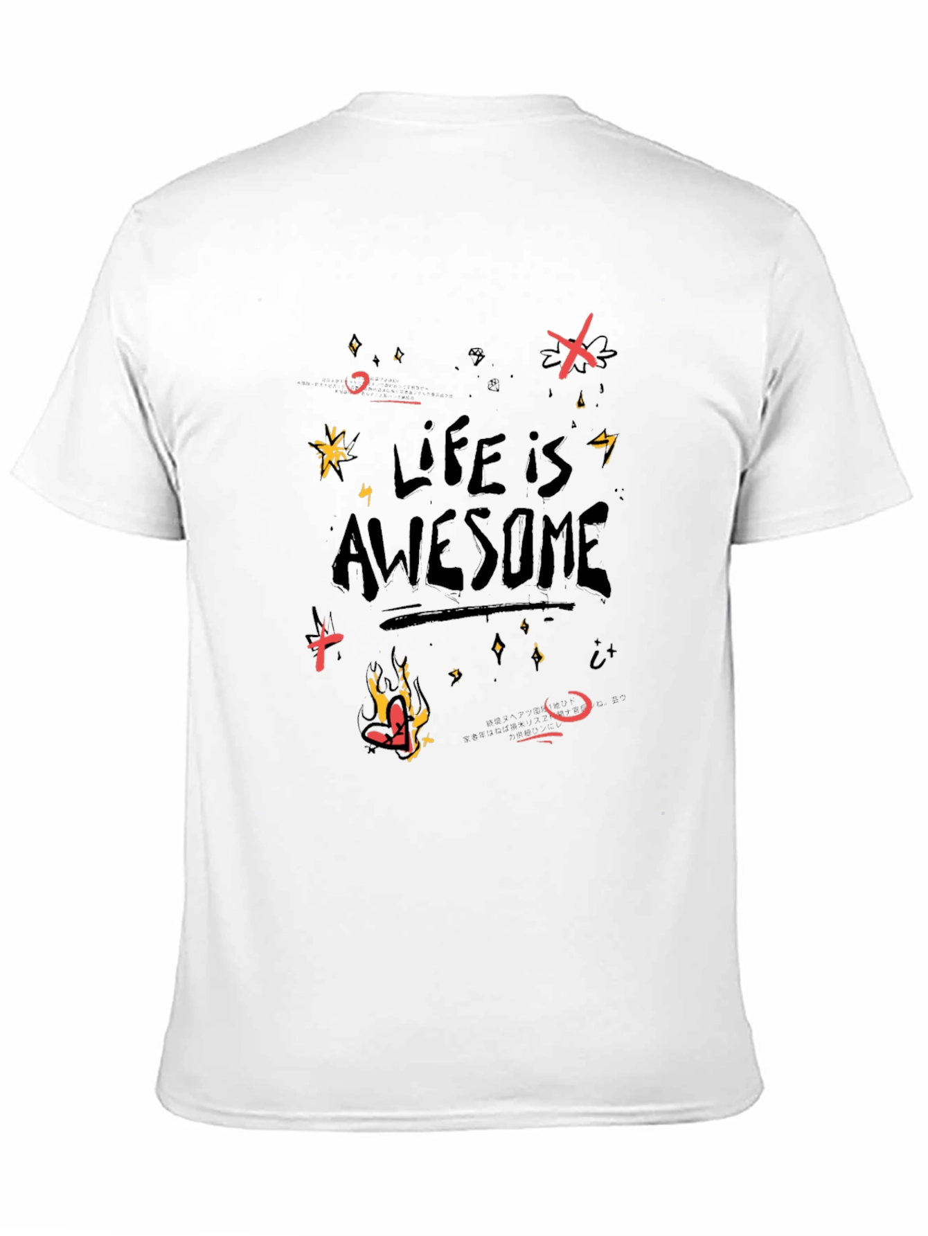 Life is Awesome Graphic Black T-Shirt