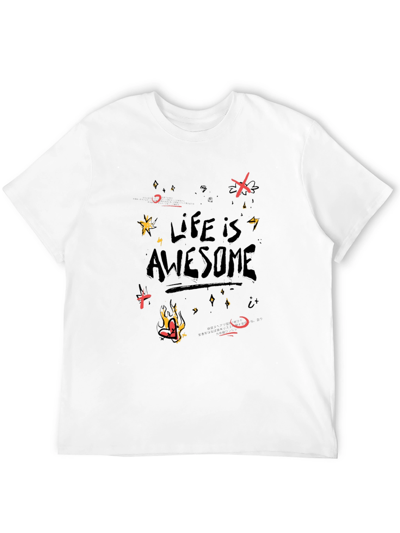 Life is Awesome Graphic Black T-Shirt