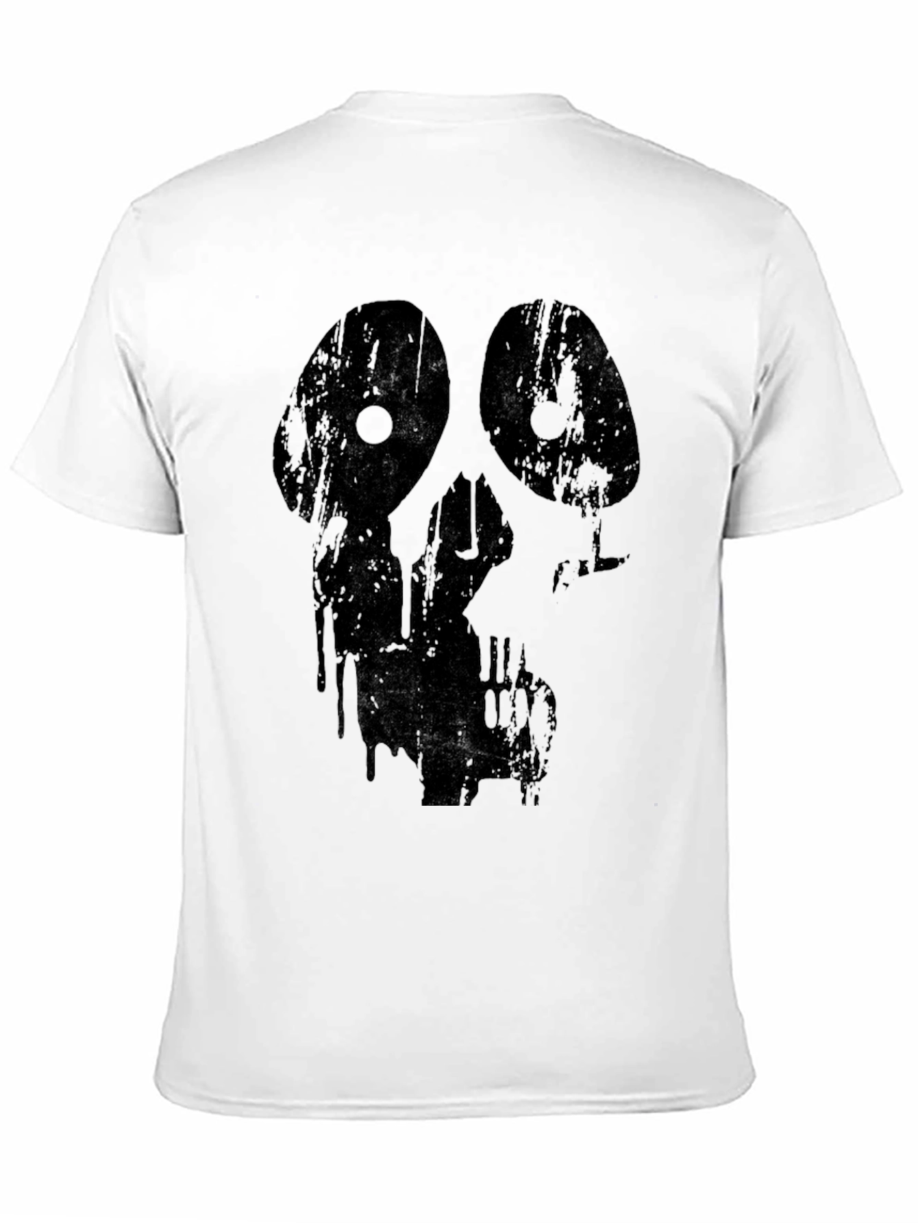 Grim Grunge Skull Graphic Black T-Shirt