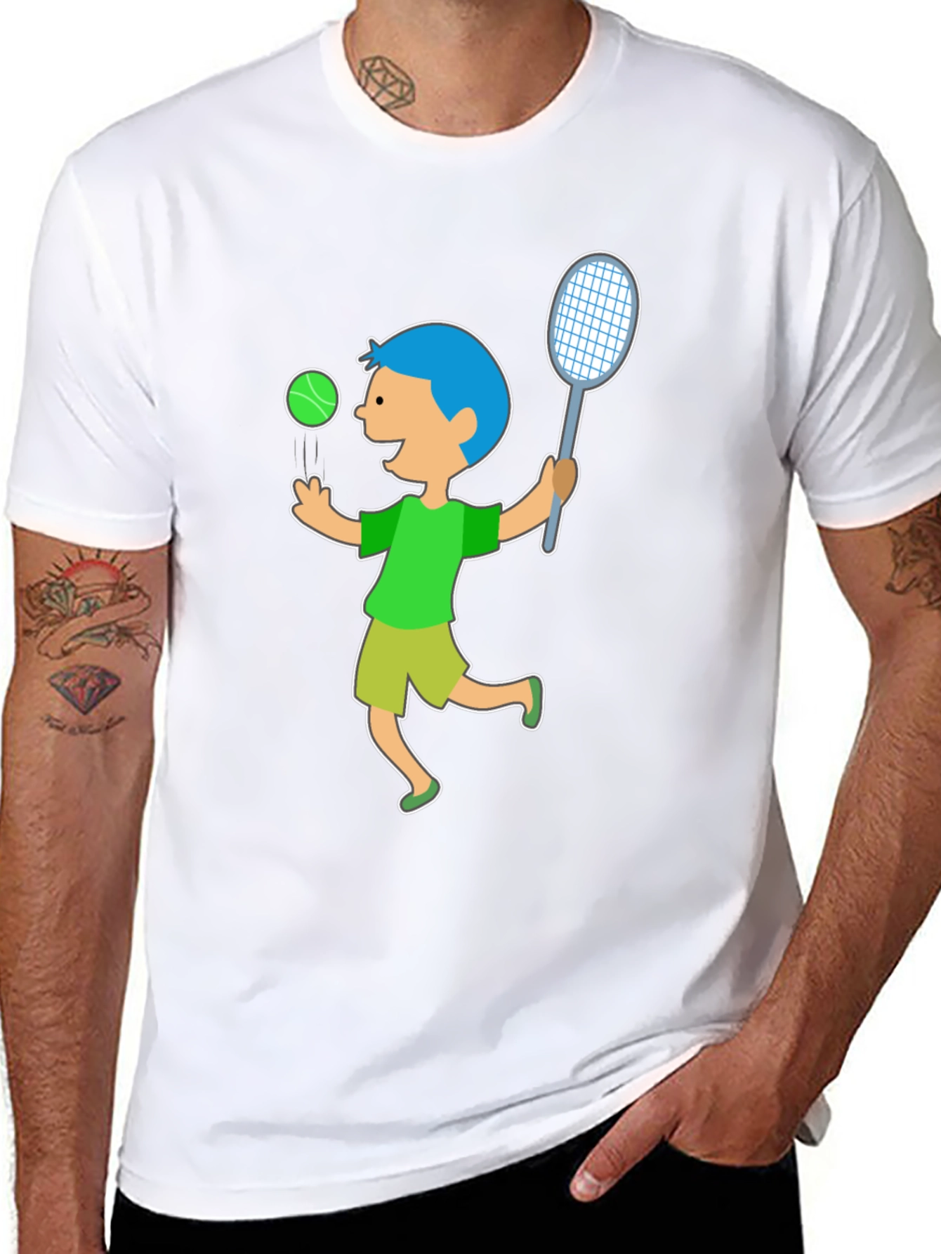 Tennis Boy Black T-Shirt