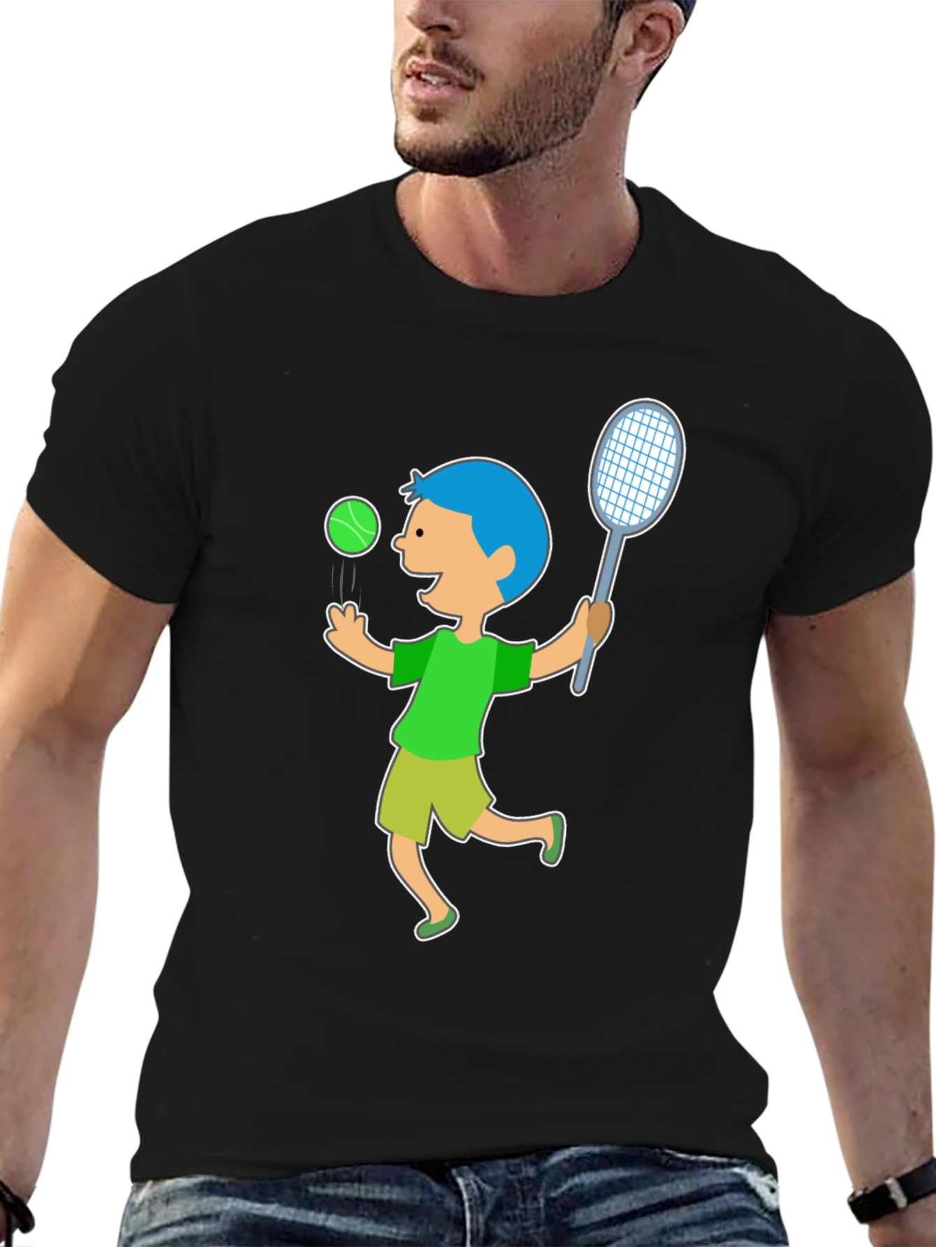 Tennis Boy Black T-Shirt