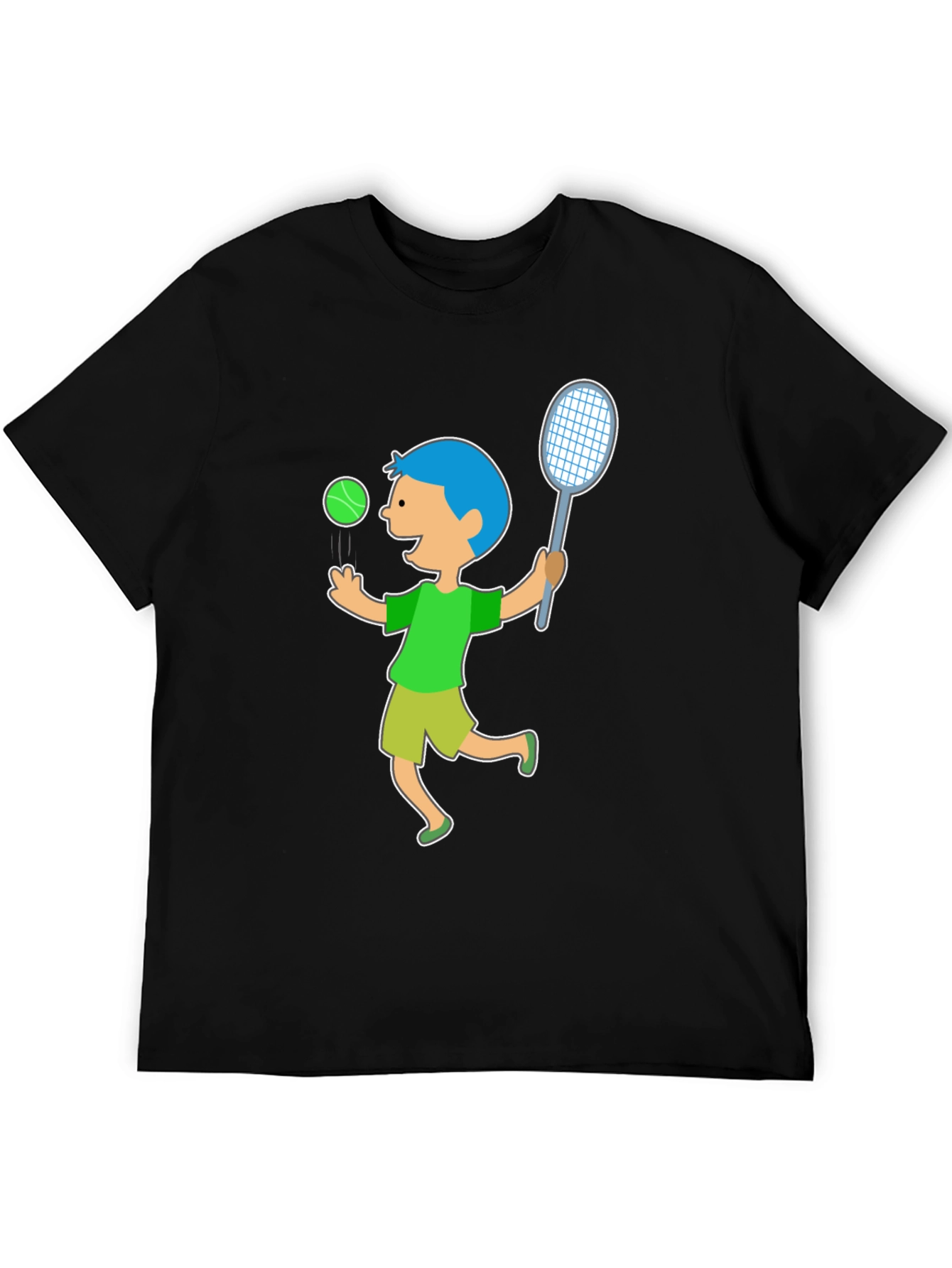 Tennis Boy Black T-Shirt