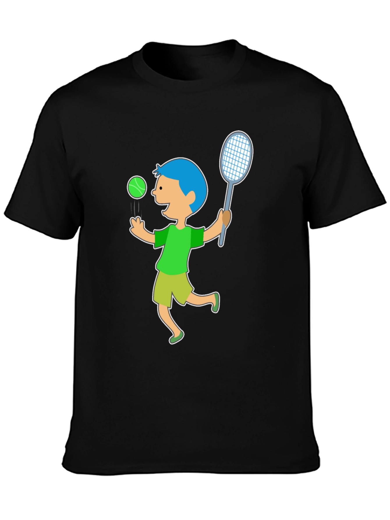 Tennis Boy Black T-Shirt