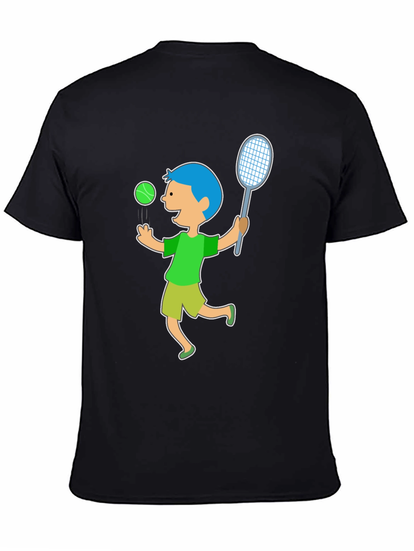 Tennis Boy Black T-Shirt