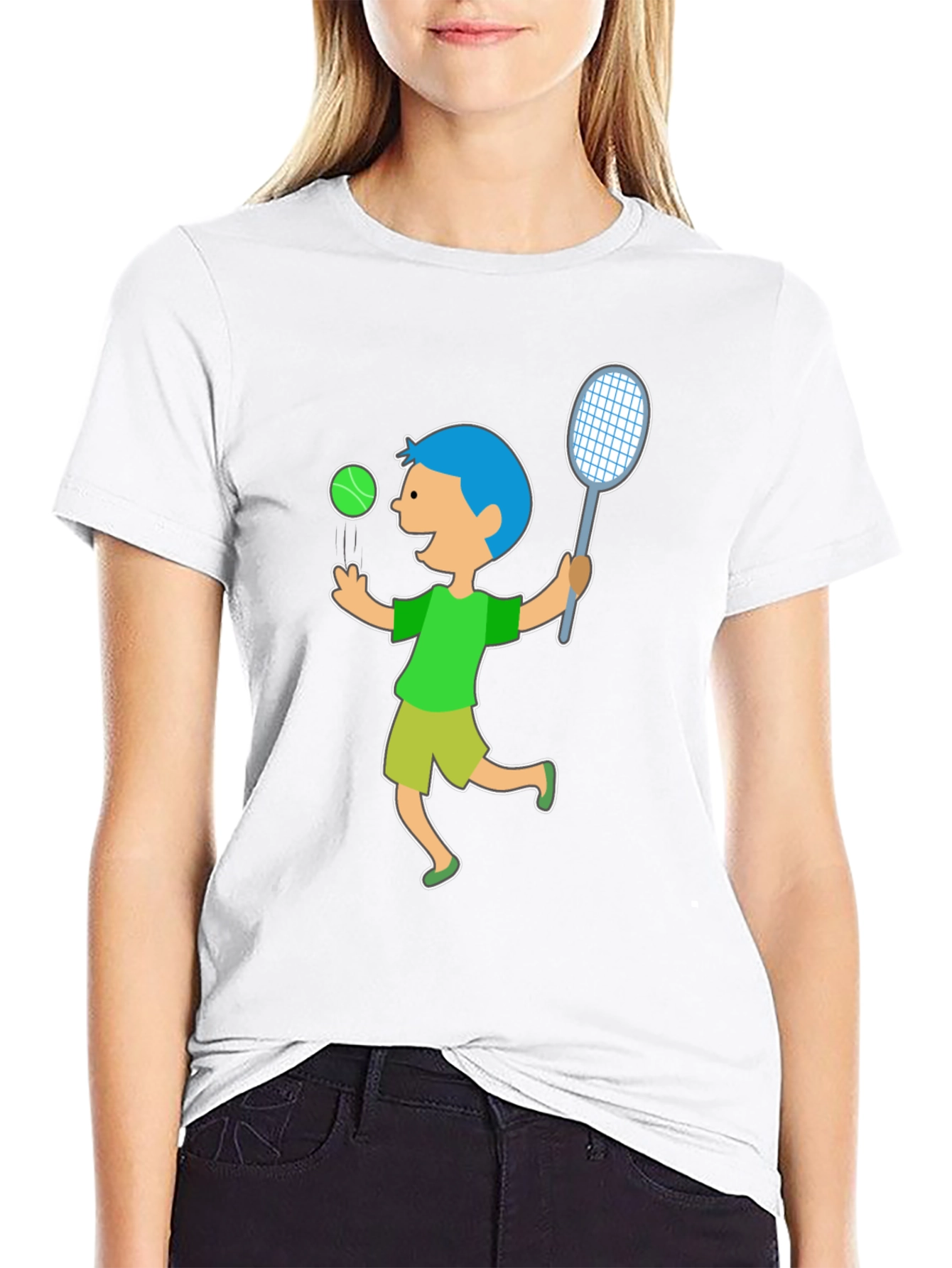 Tennis Boy Black T-Shirt