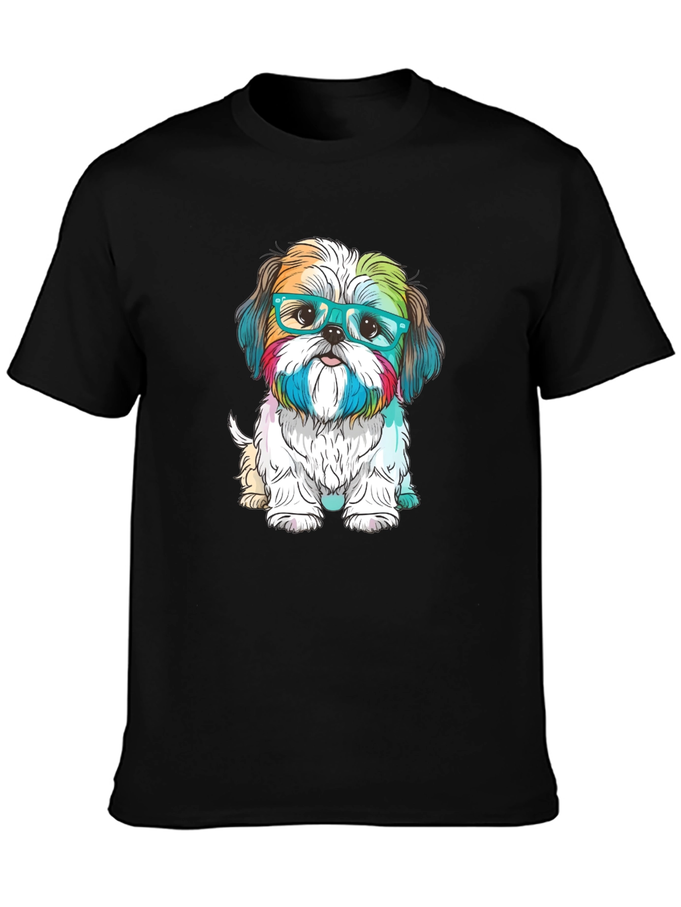 Dog with Glasses Graphic T-Shirt