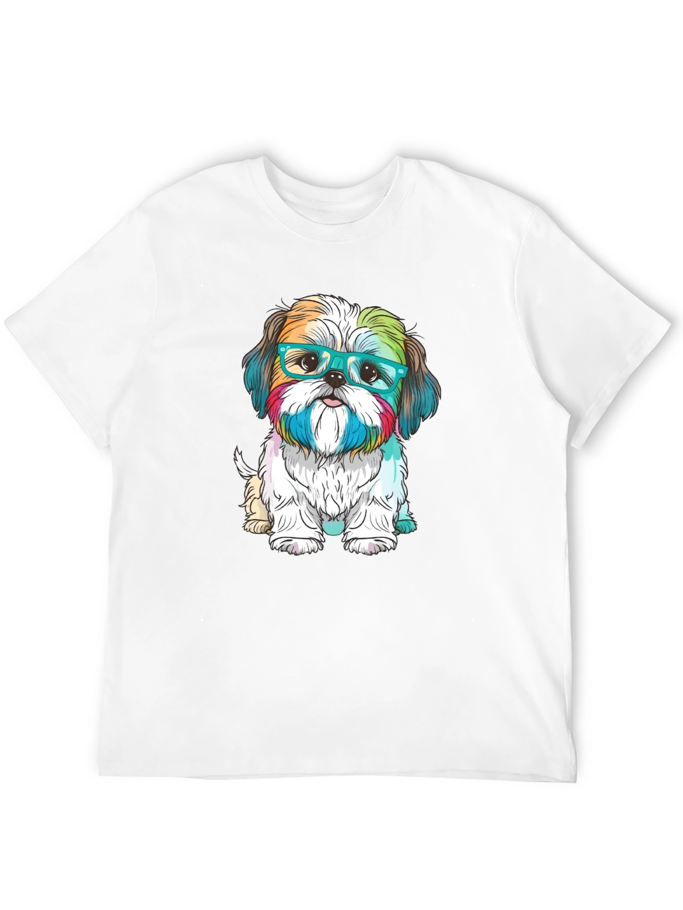 Dog with Glasses Graphic T-Shirt