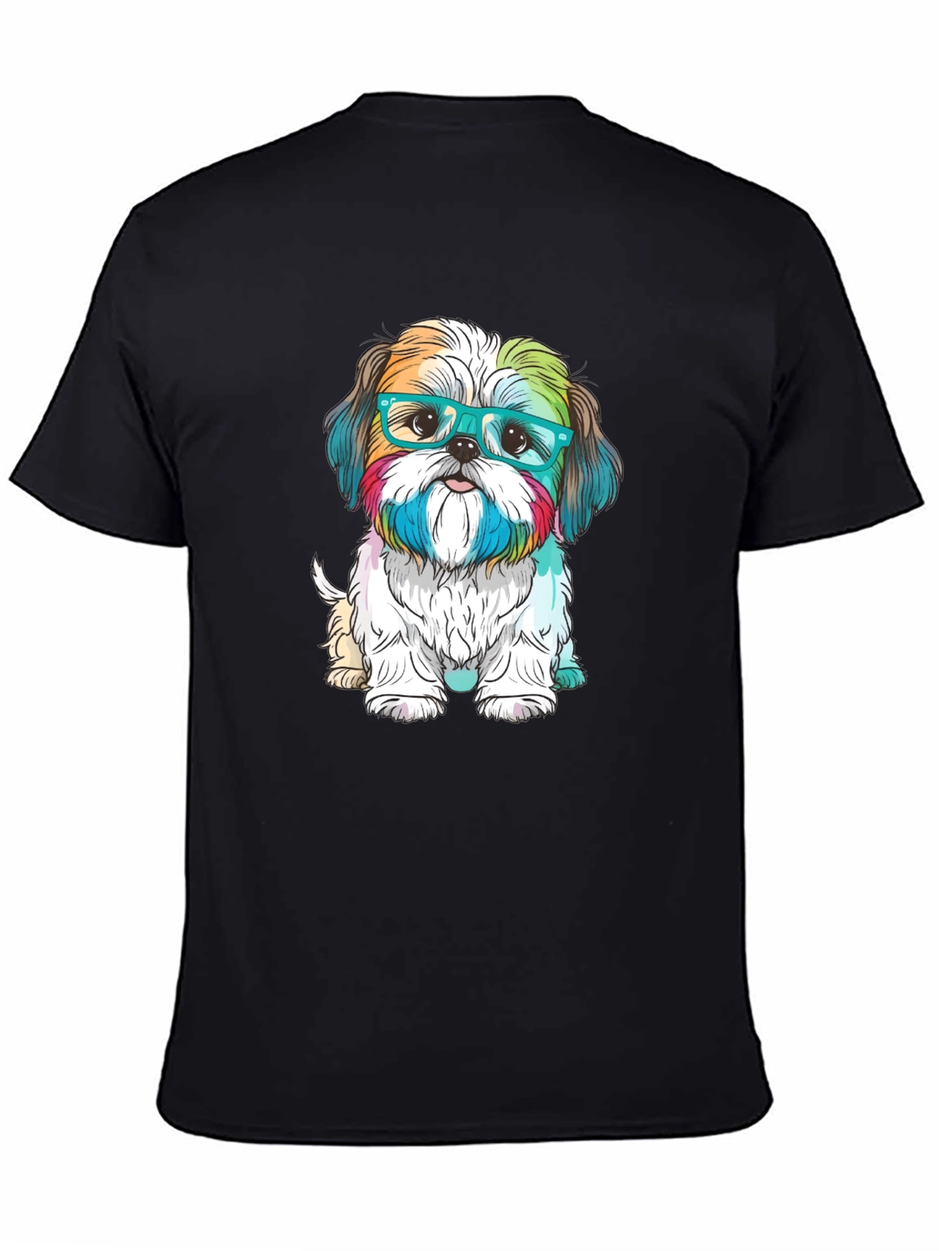 Dog with Glasses Graphic T-Shirt