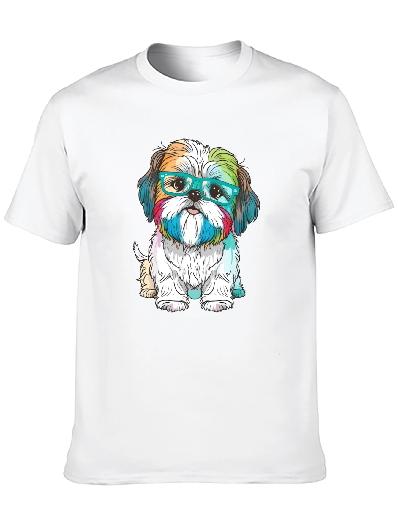 Dog with Glasses Graphic T-Shirt