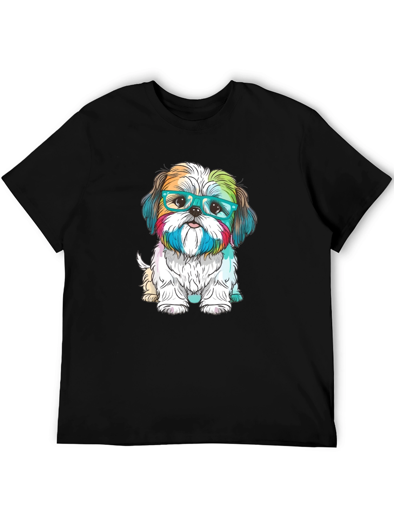 Dog with Glasses Graphic T-Shirt