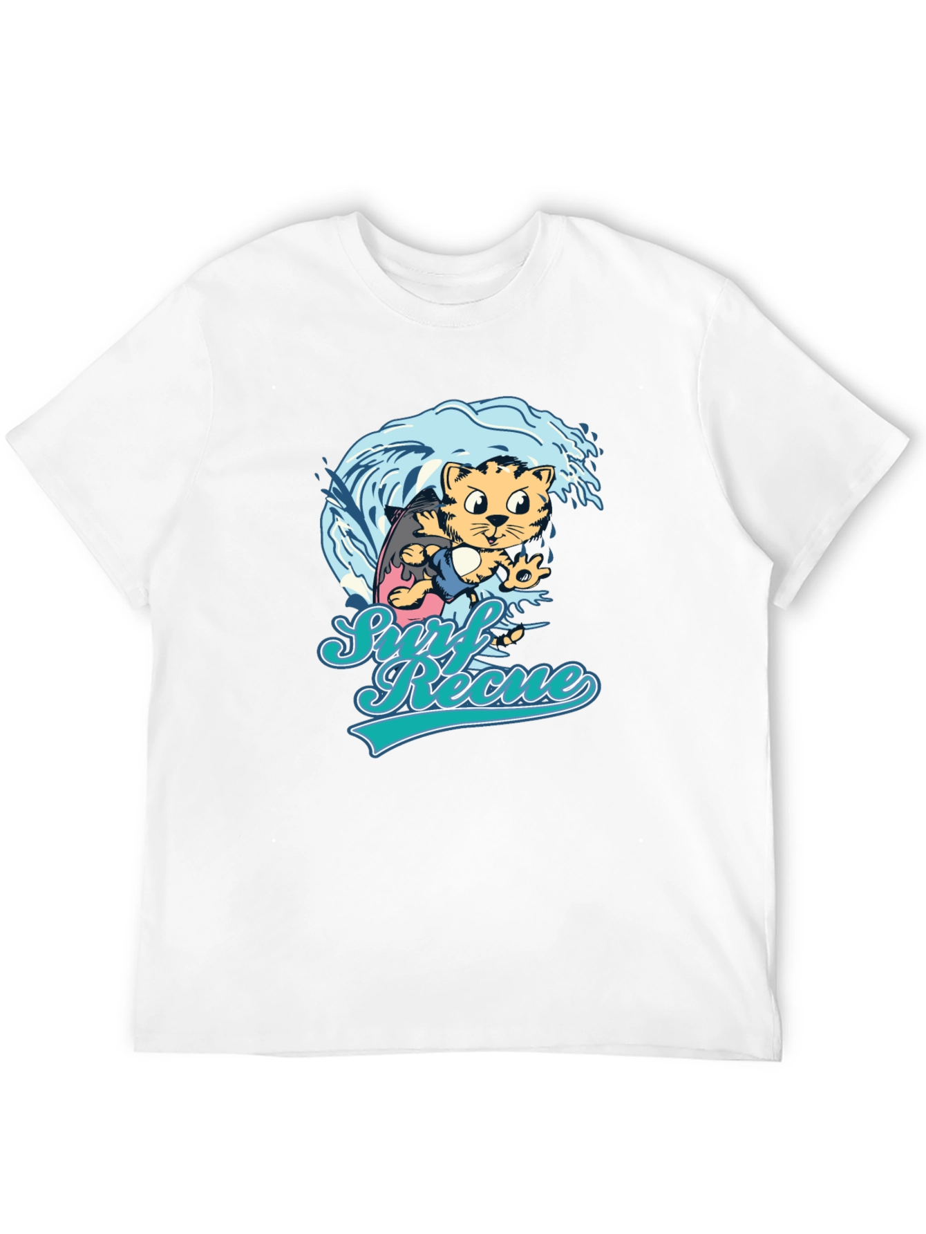 Surf Rescue T-Shirt - Cool Cat Design