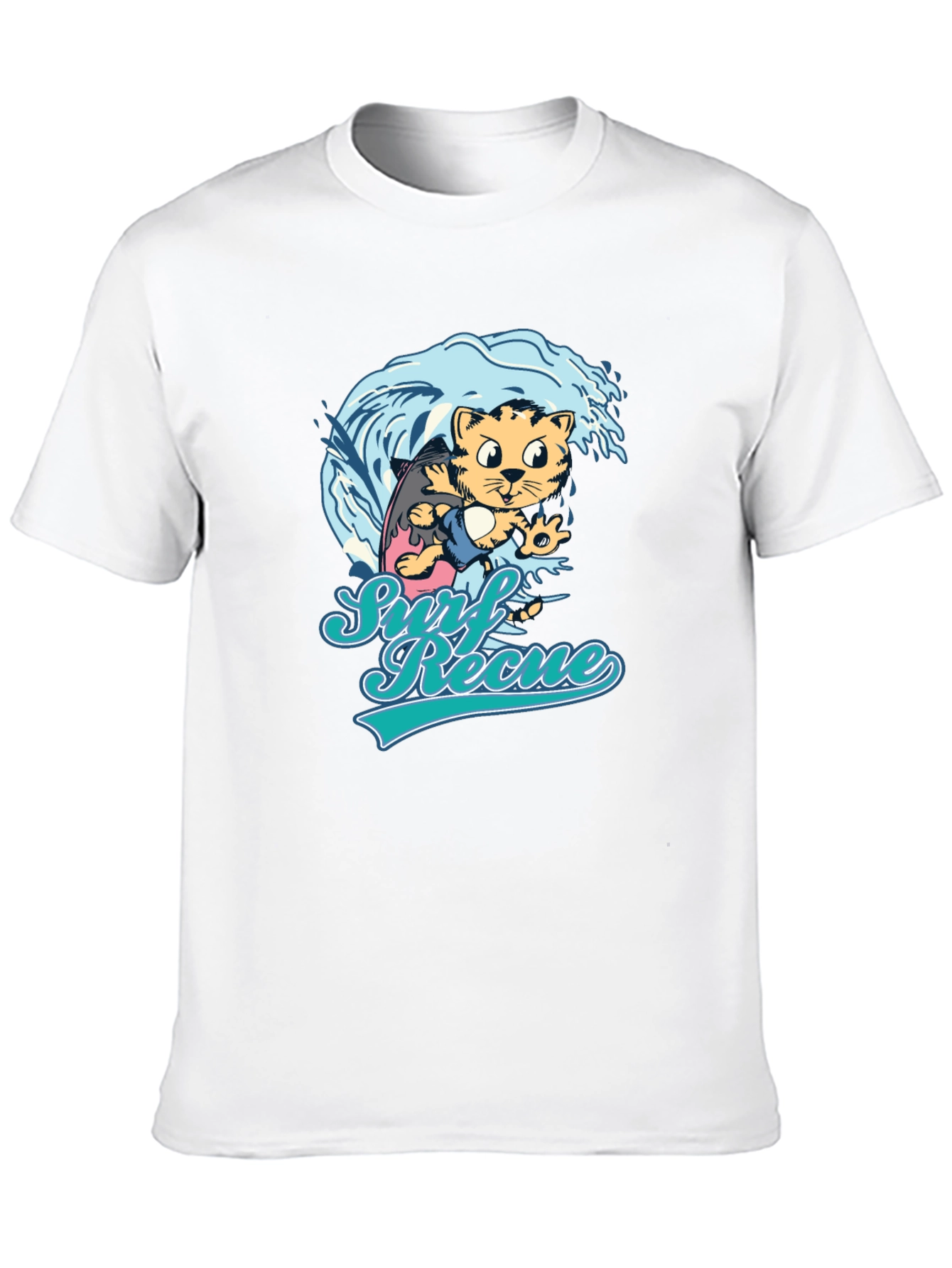 Surf Rescue T-Shirt - Cool Cat Design