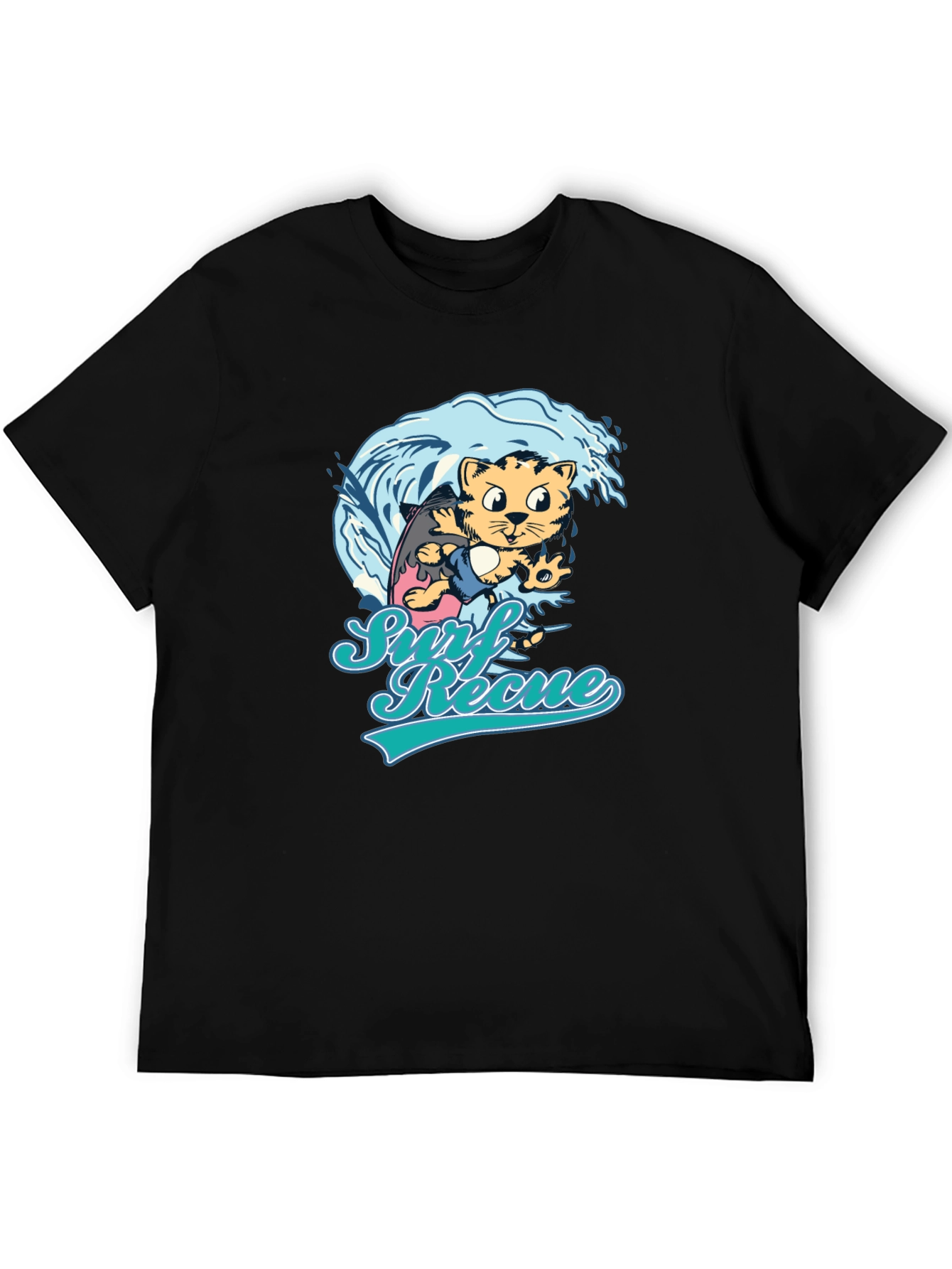 Surf Rescue T-Shirt - Cool Cat Design