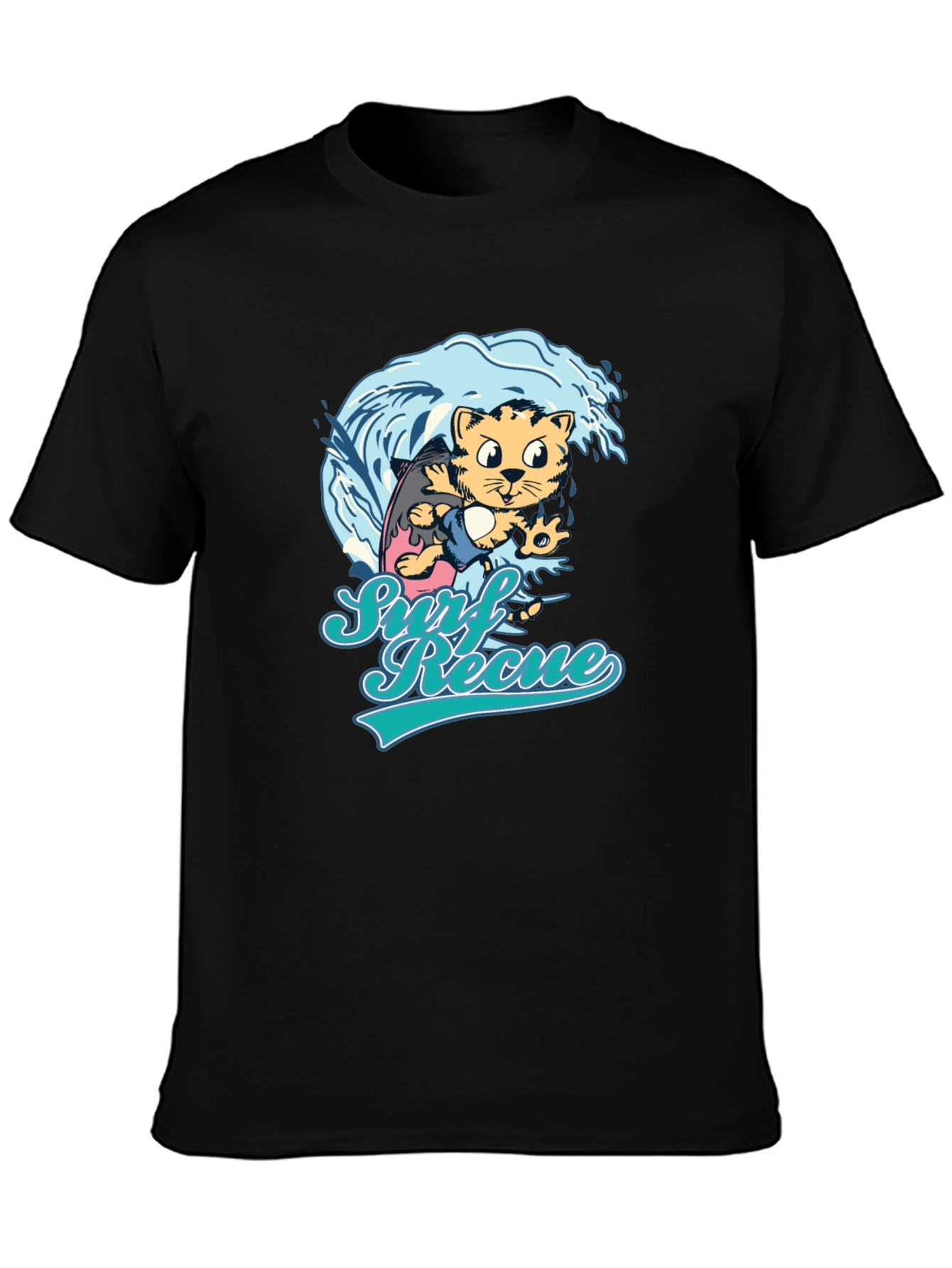 Surf Rescue T-Shirt - Cool Cat Design