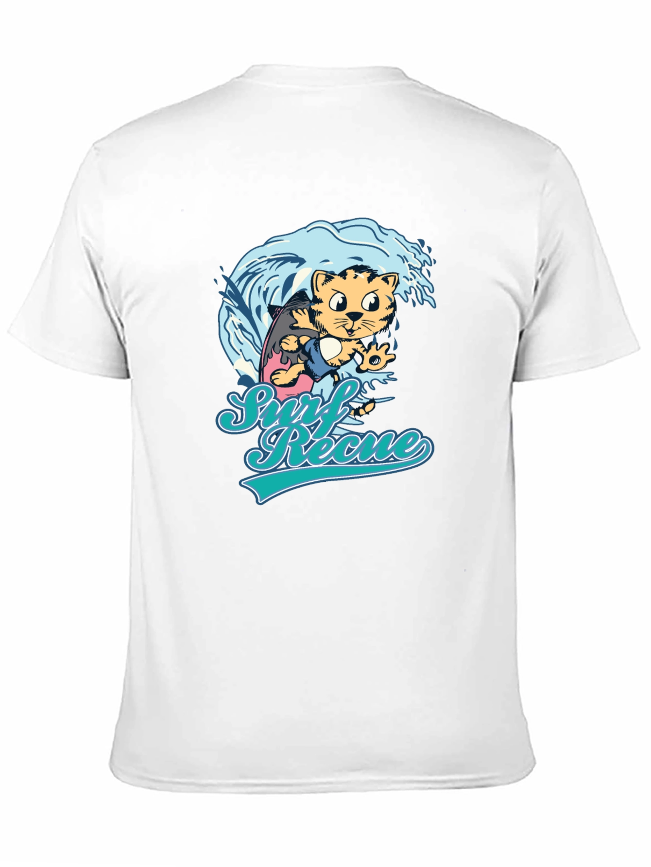 Surf Rescue T-Shirt - Cool Cat Design