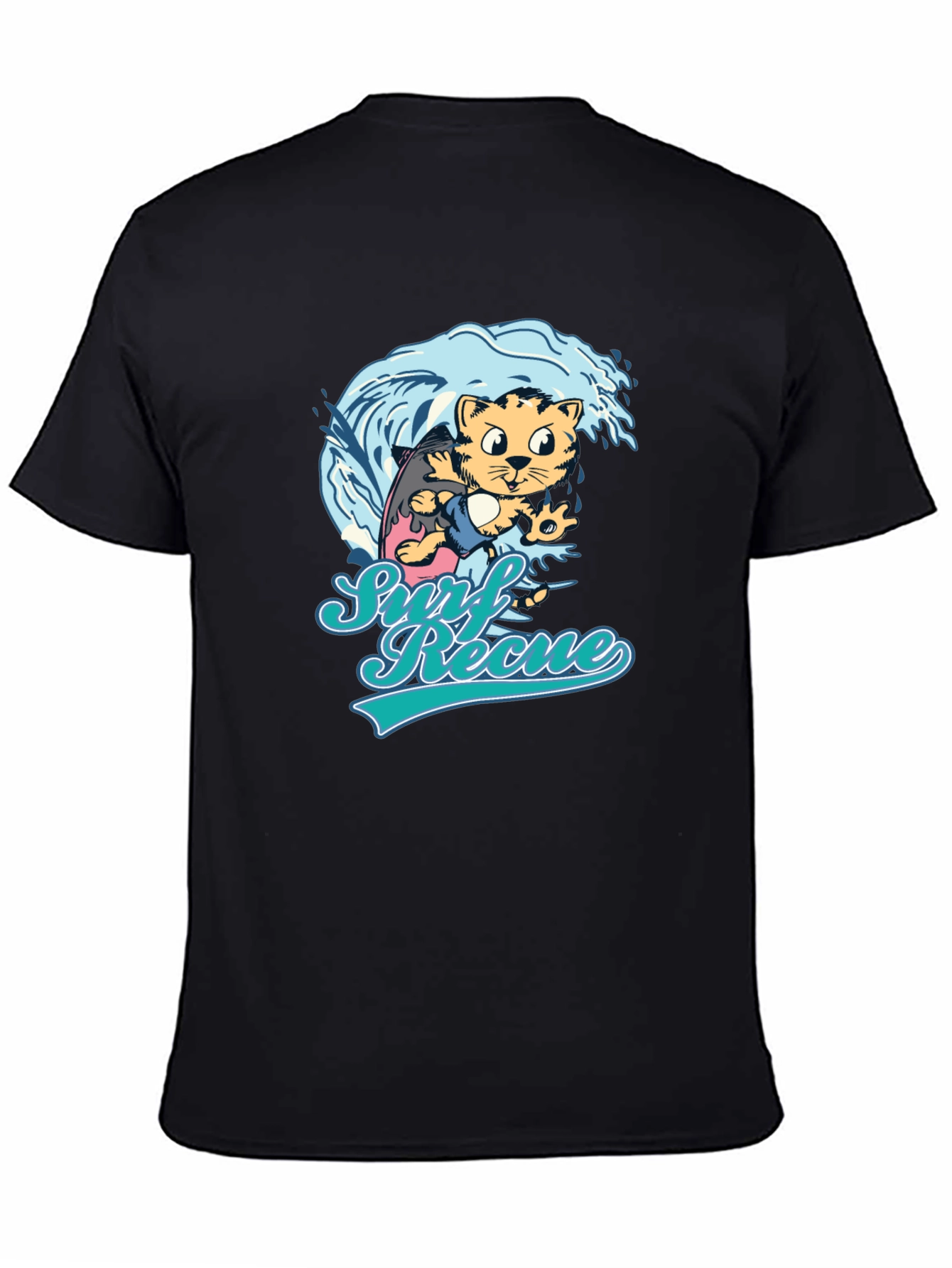 Surf Rescue T-Shirt - Cool Cat Design