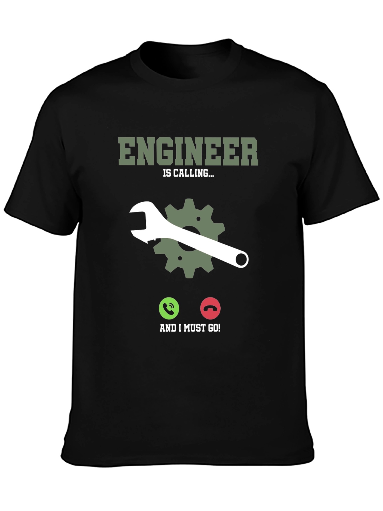 Engineer Calling Black T-Shirt