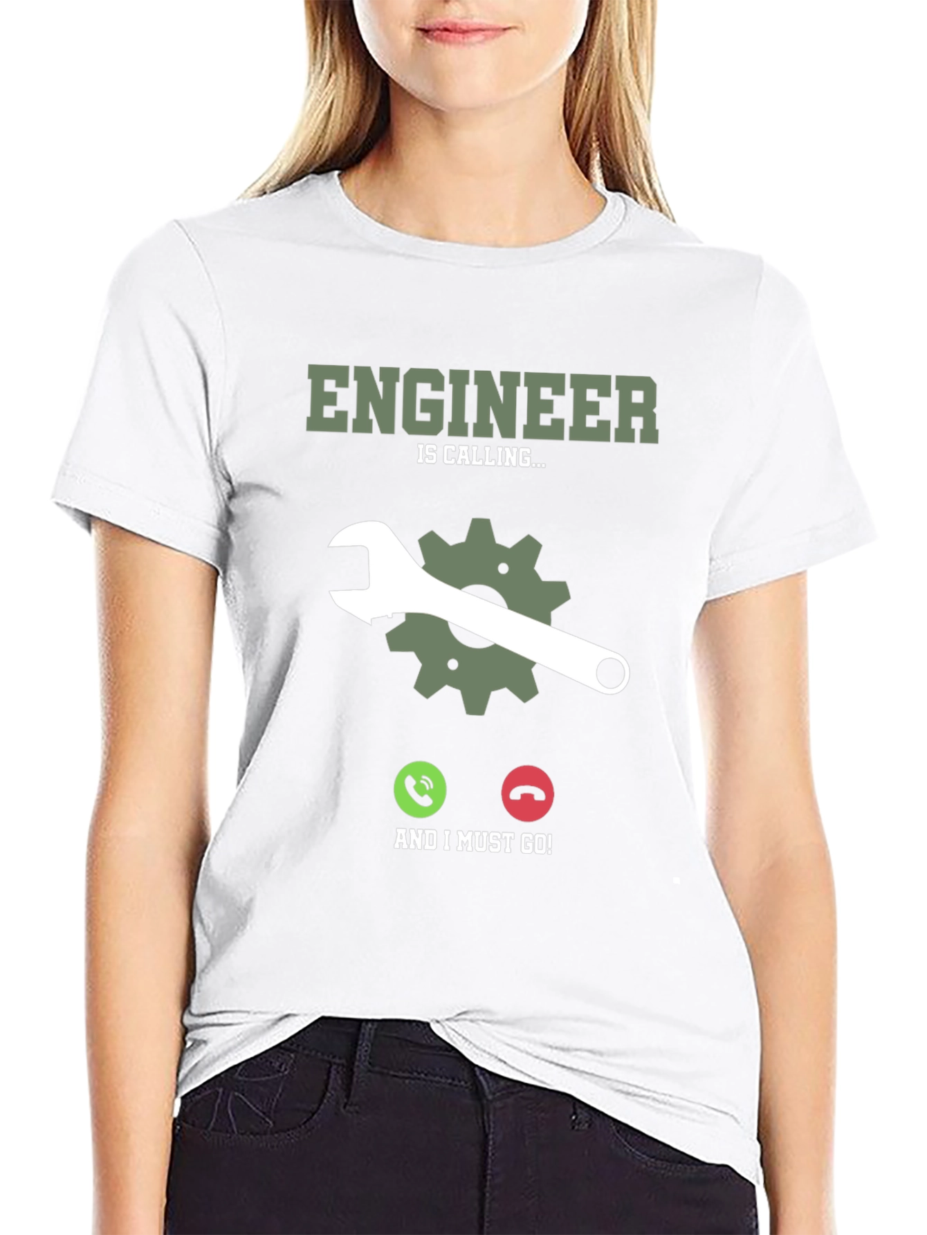 Engineer Calling Black T-Shirt