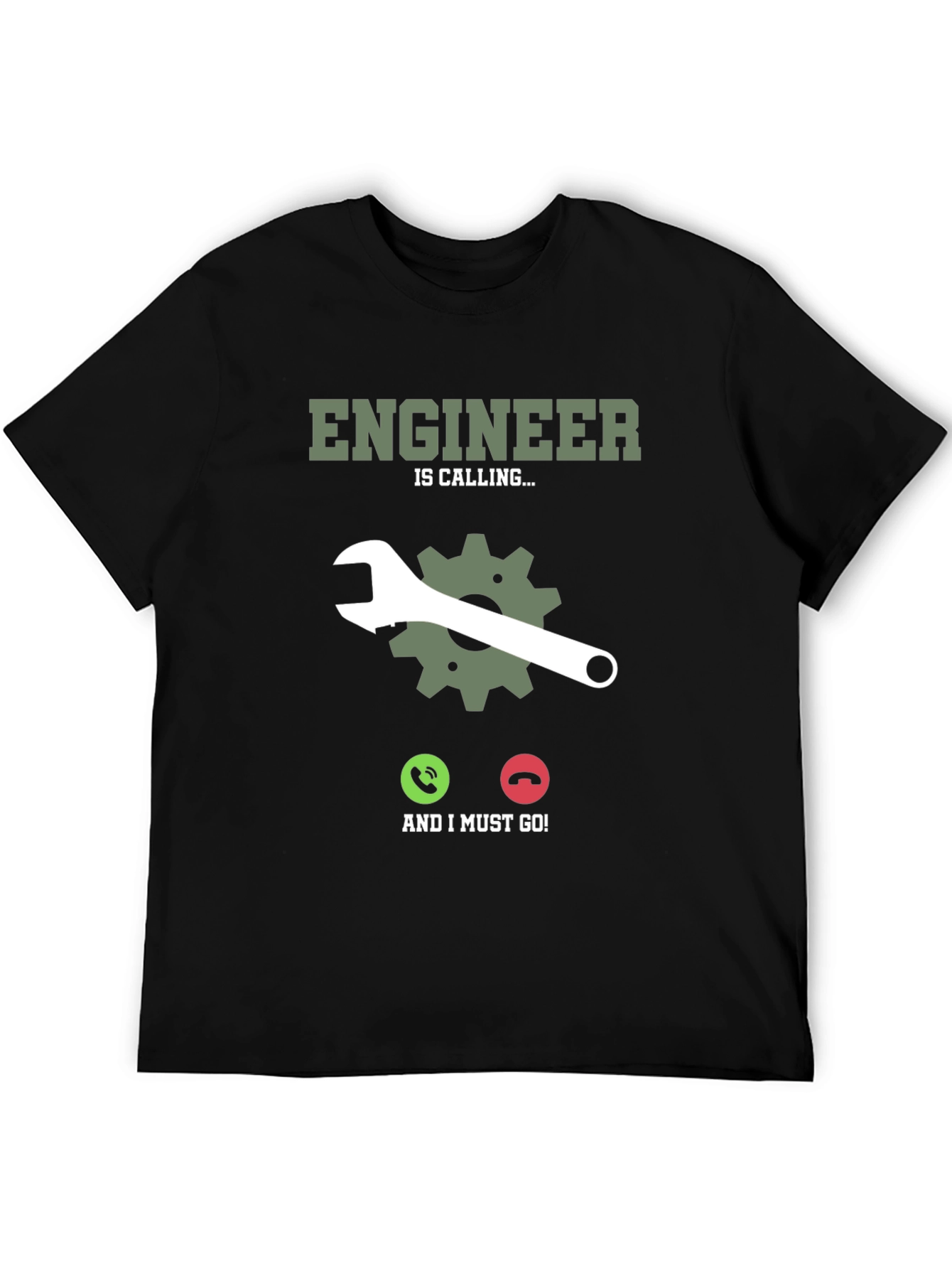Engineer Calling Black T-Shirt