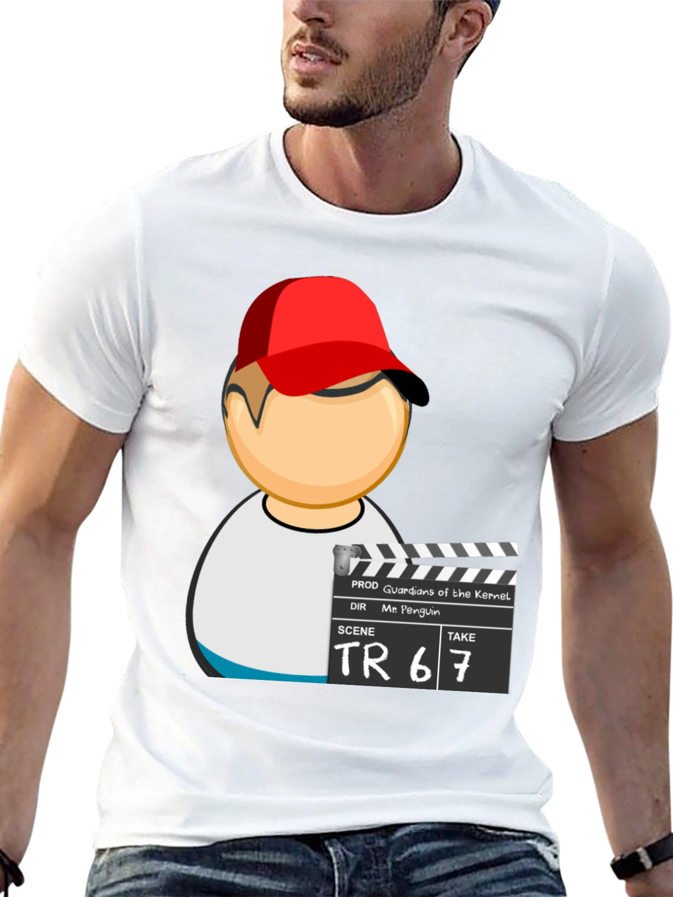 Cool Graphic T-Shirt with Movie Clapper Design