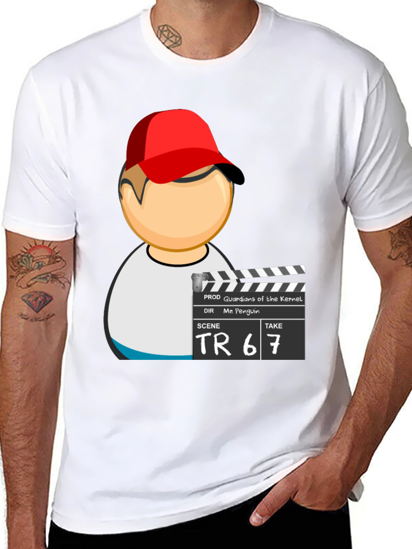 Cool Graphic T-Shirt with Movie Clapper Design