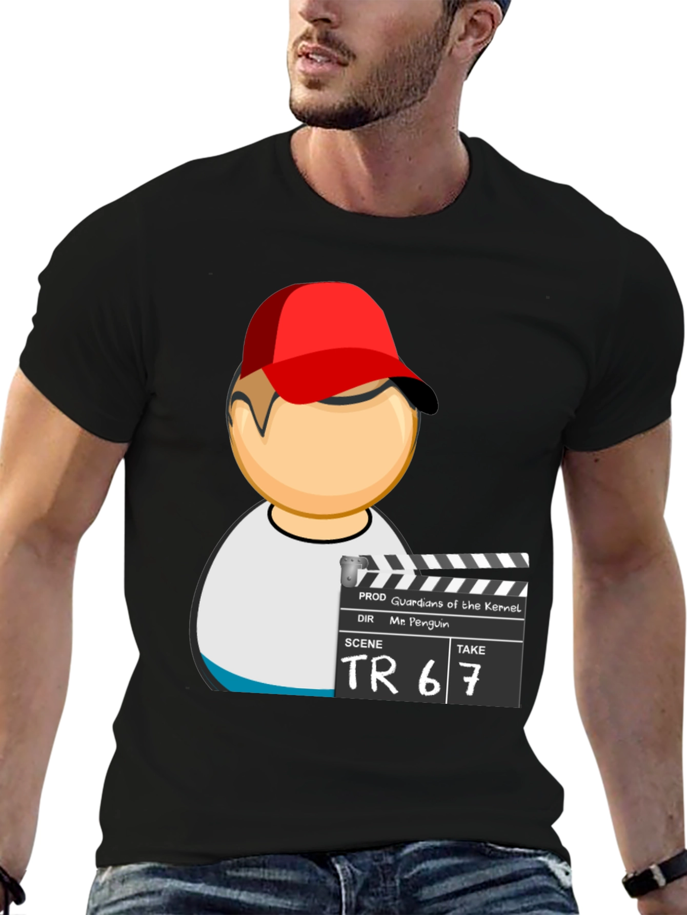 Cool Graphic T-Shirt with Movie Clapper Design