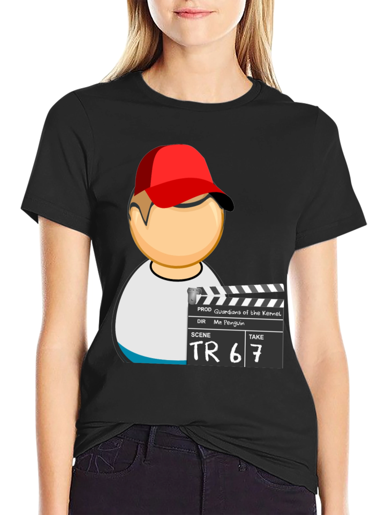 Cool Graphic T-Shirt with Movie Clapper Design