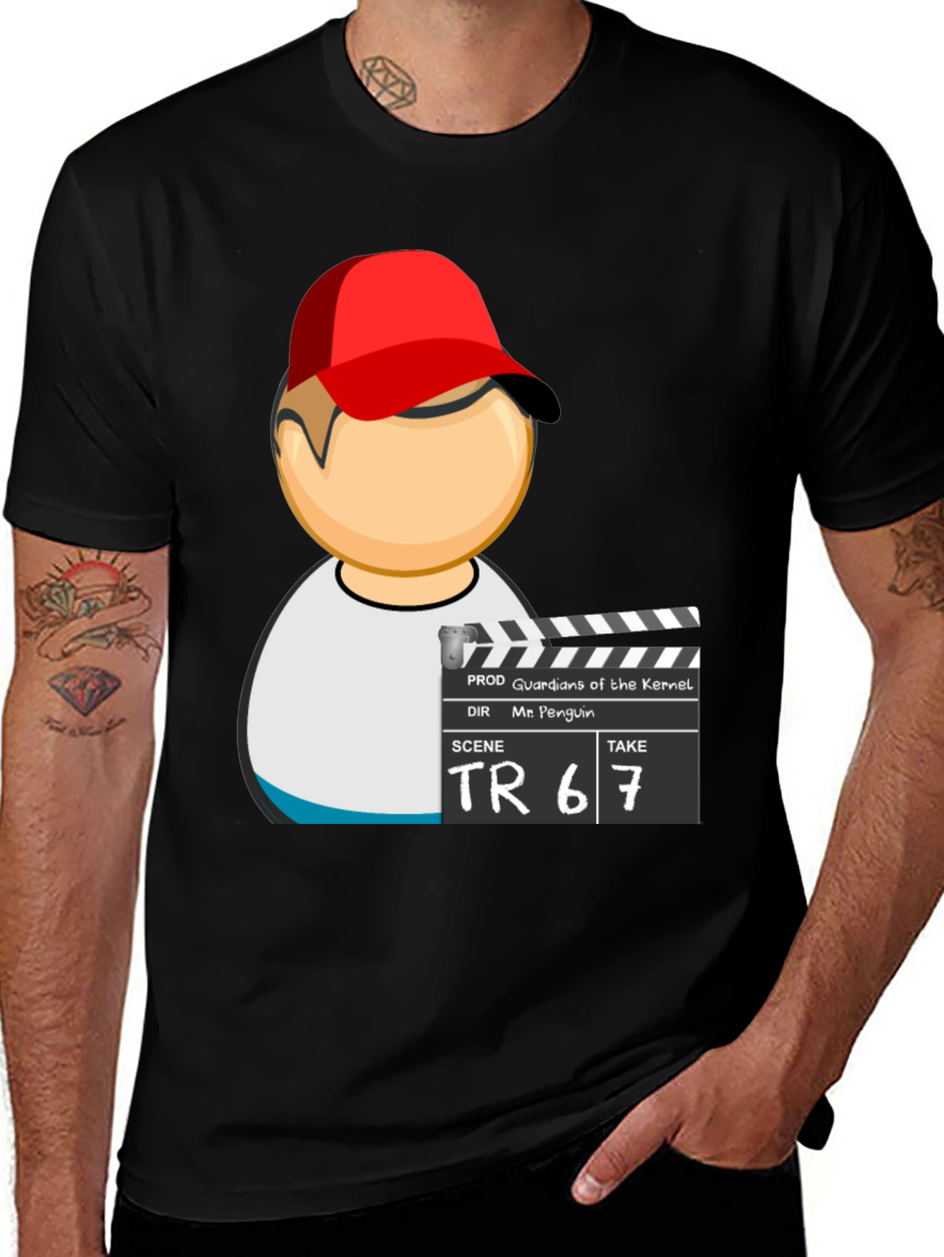 Cool Graphic T-Shirt with Movie Clapper Design