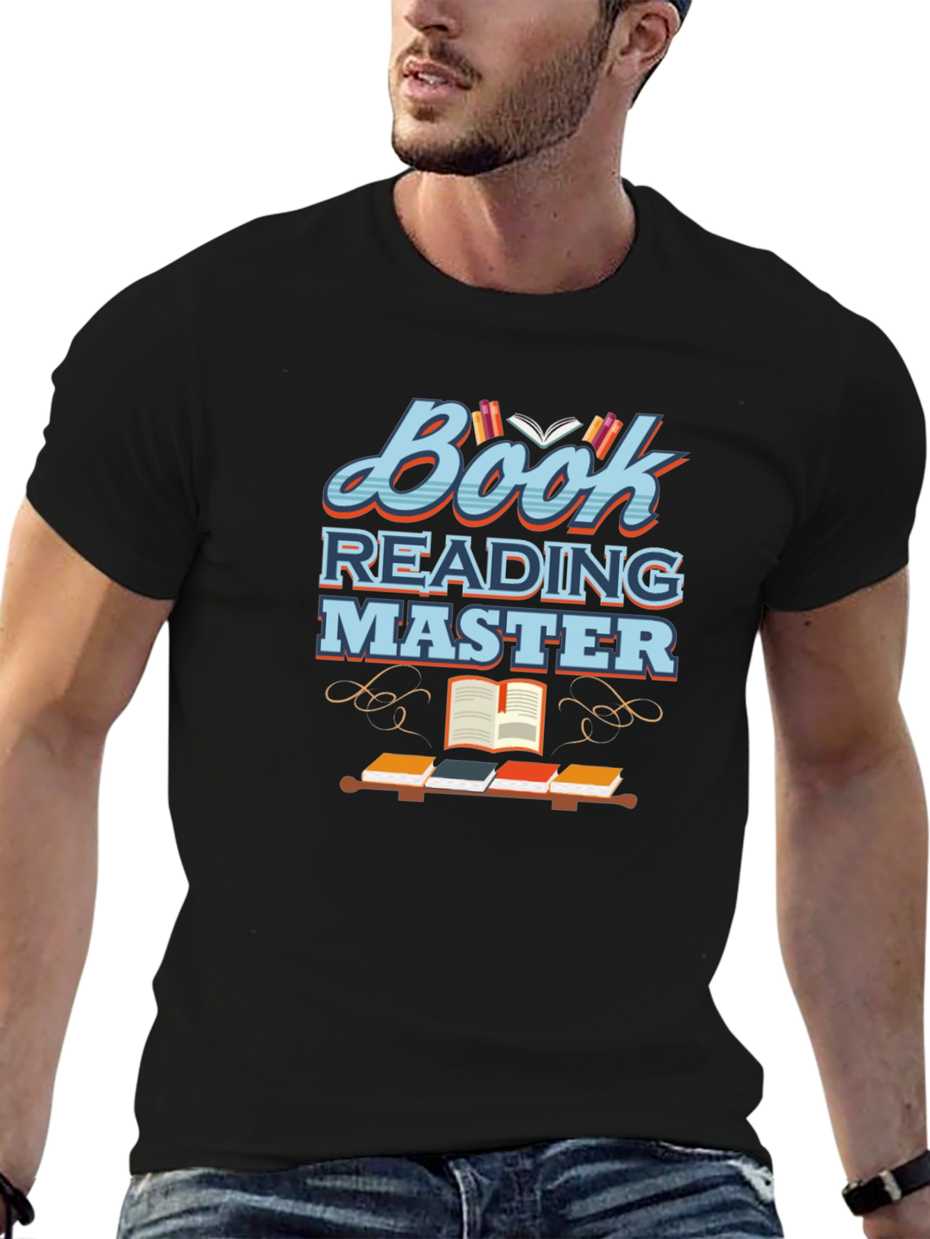 Book Reading Master Black T-Shirt