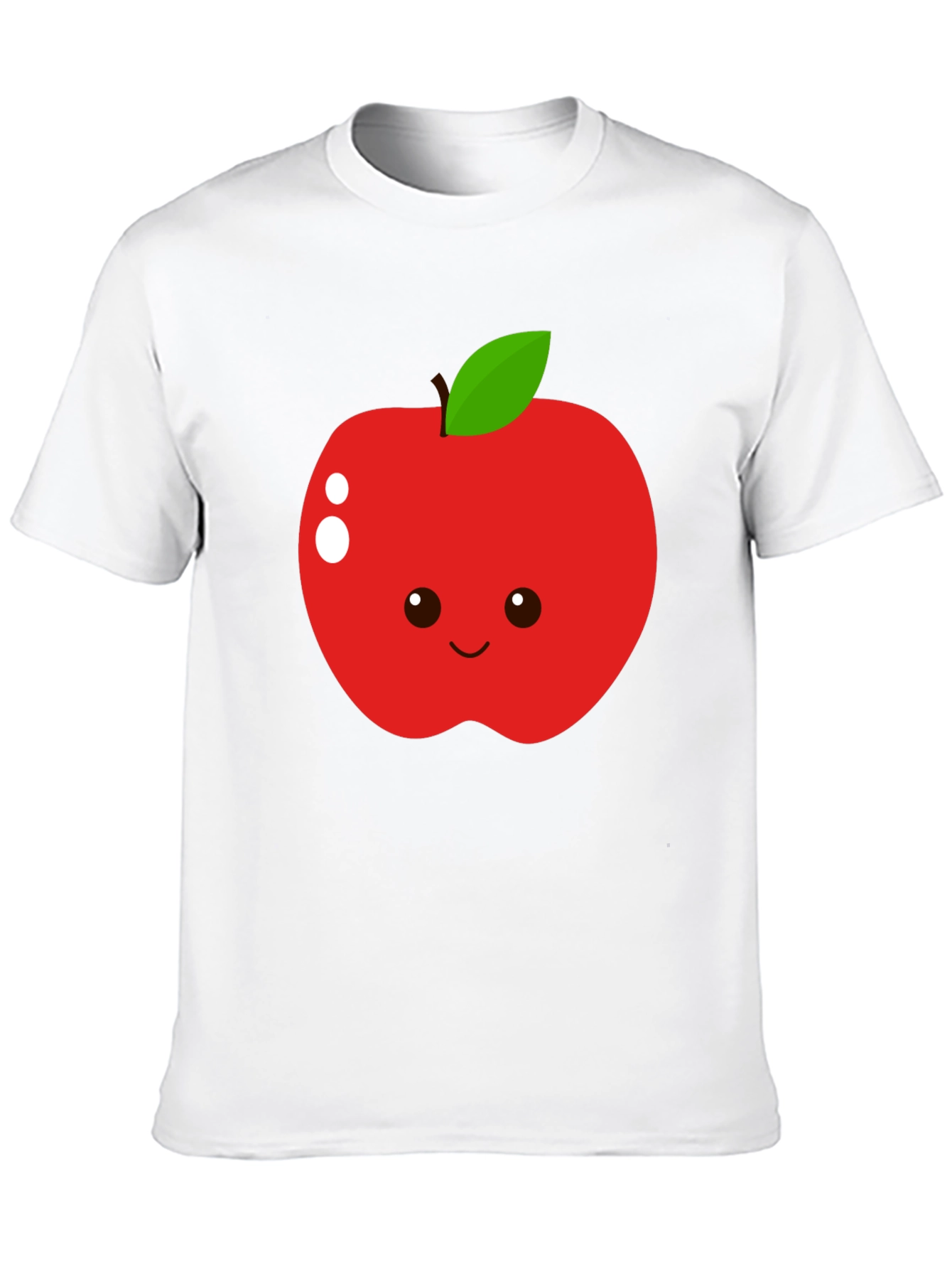 Cute Apple Graphic T-Shirt - Black Cotton Blend Tee