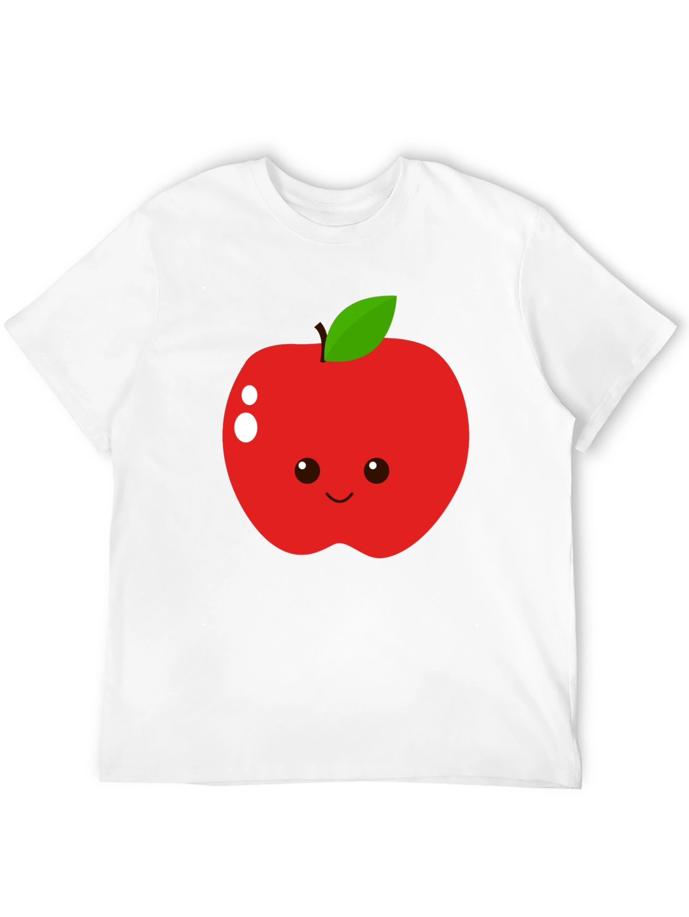 Cute Apple Graphic T-Shirt - Black Cotton Blend Tee
