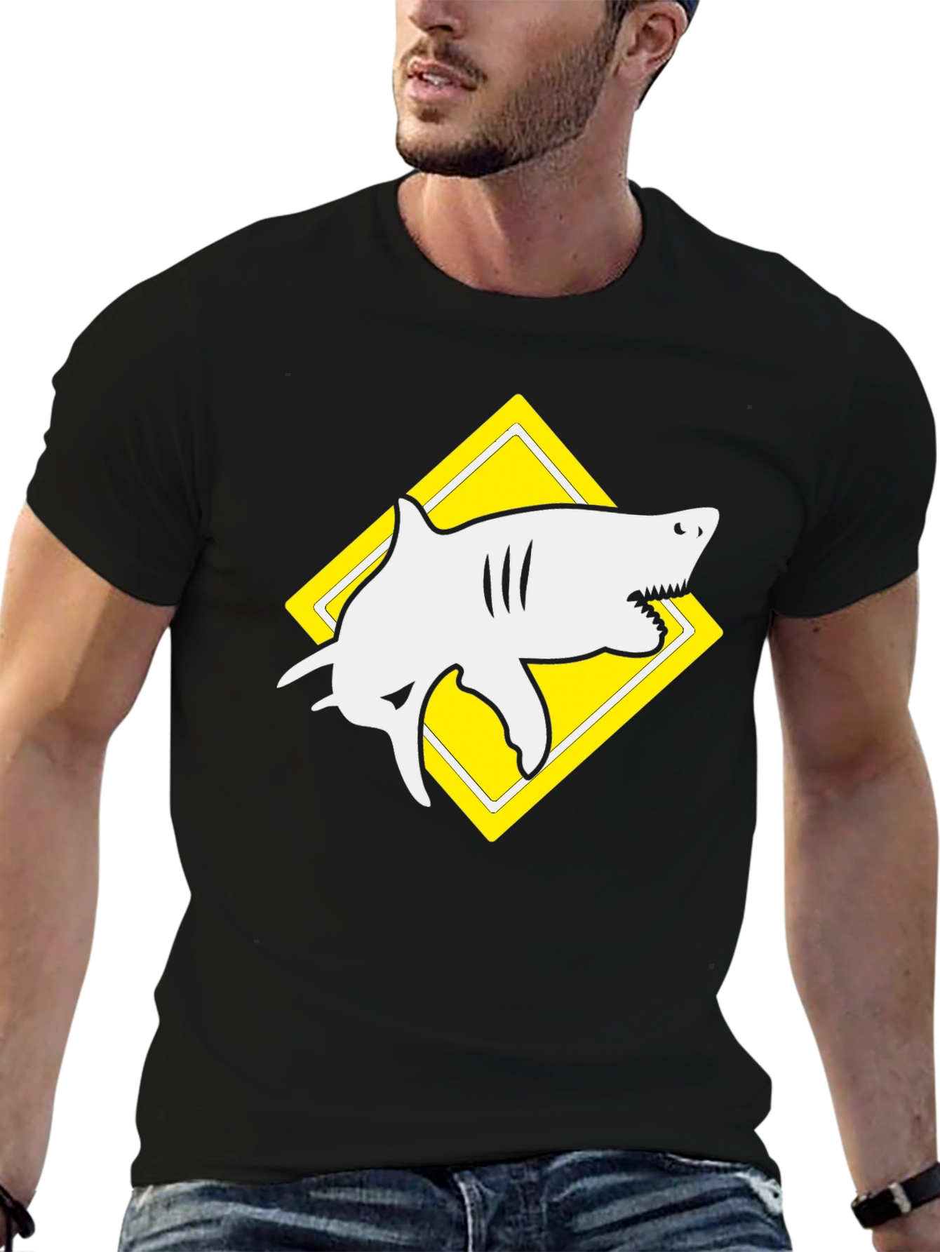 Shark Graphic Black T-Shirt - Unique Design