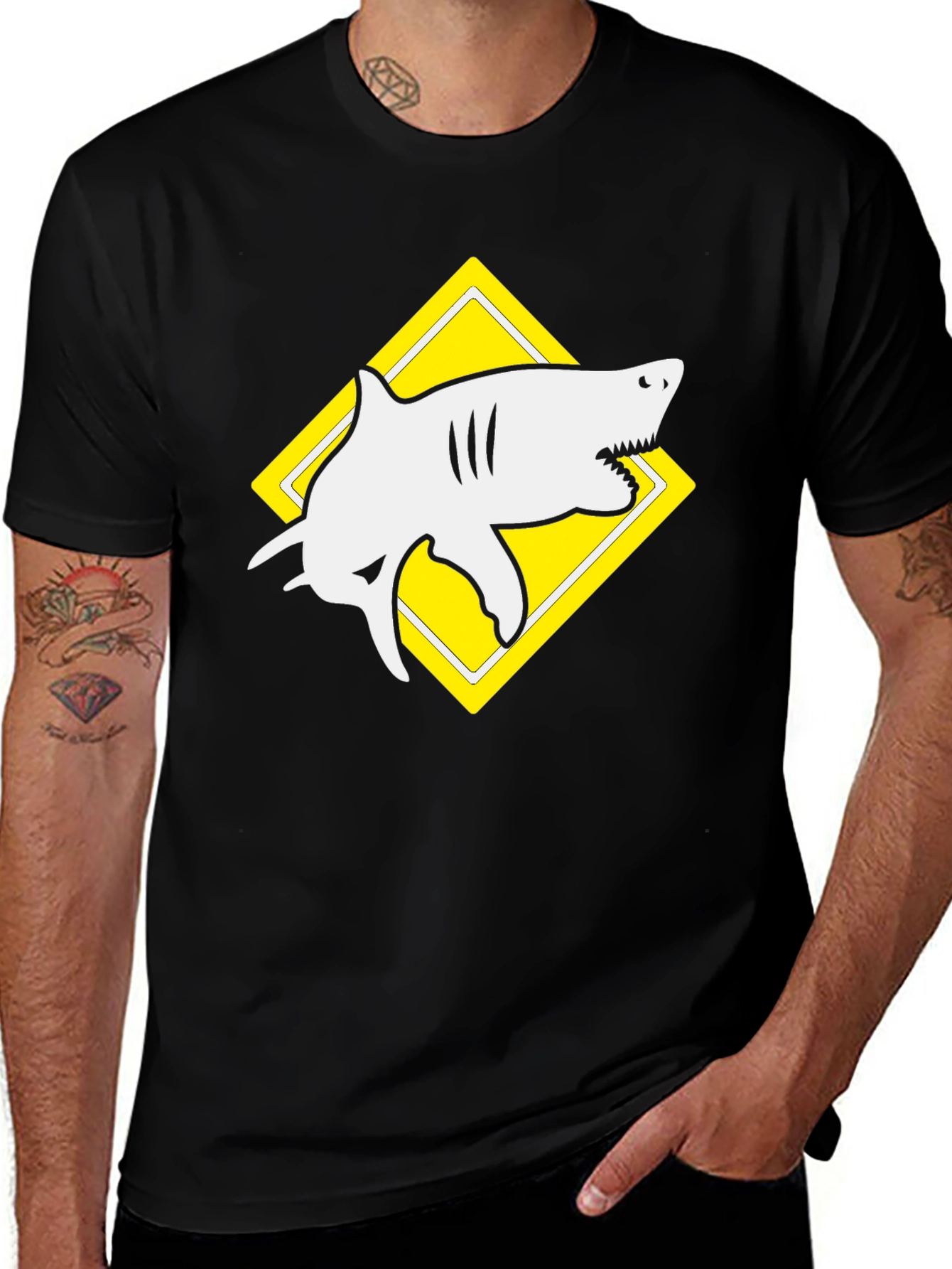 Shark Graphic Black T-Shirt - Unique Design