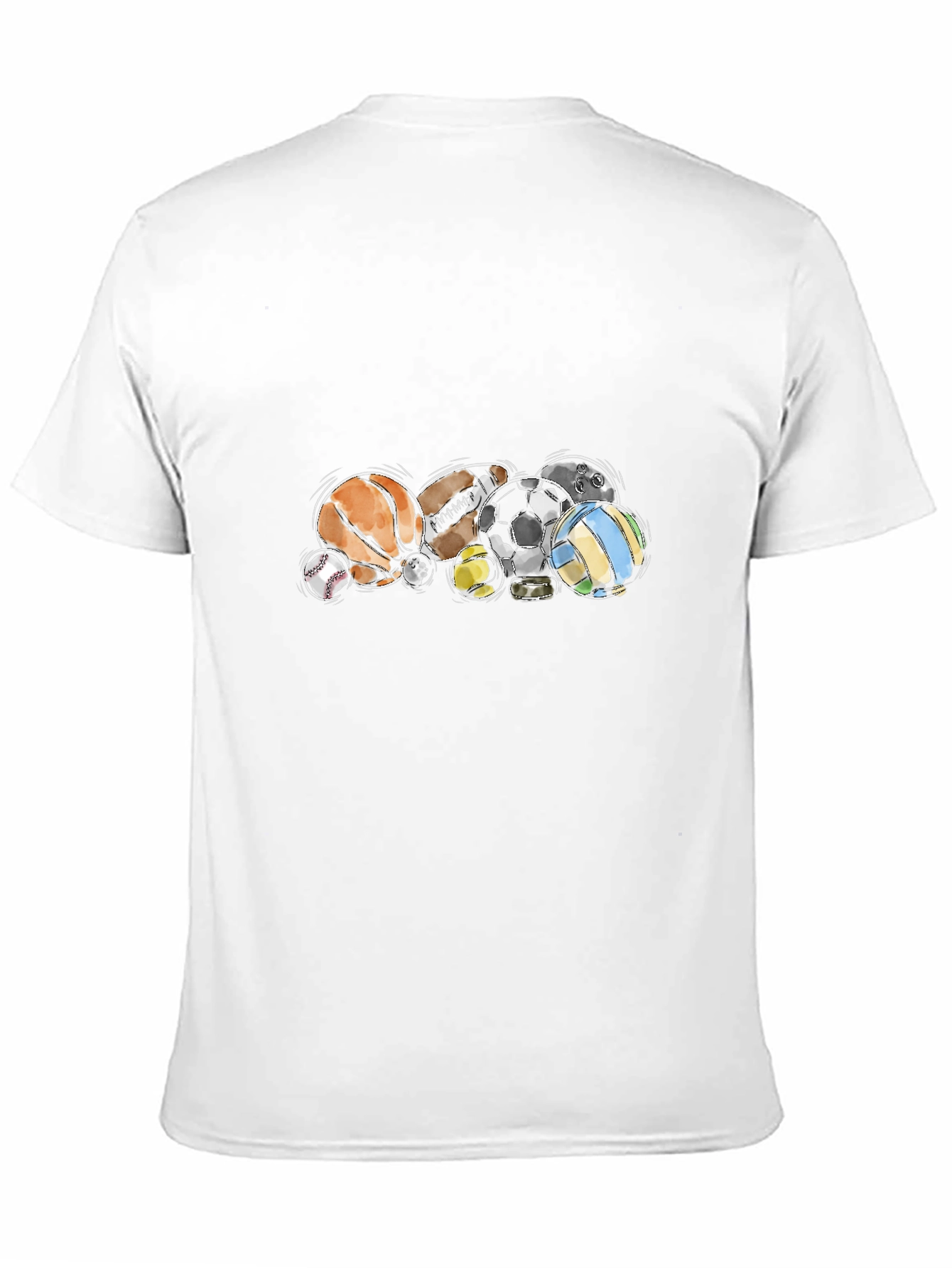 Sports Balls Graphic Black T-Shirt