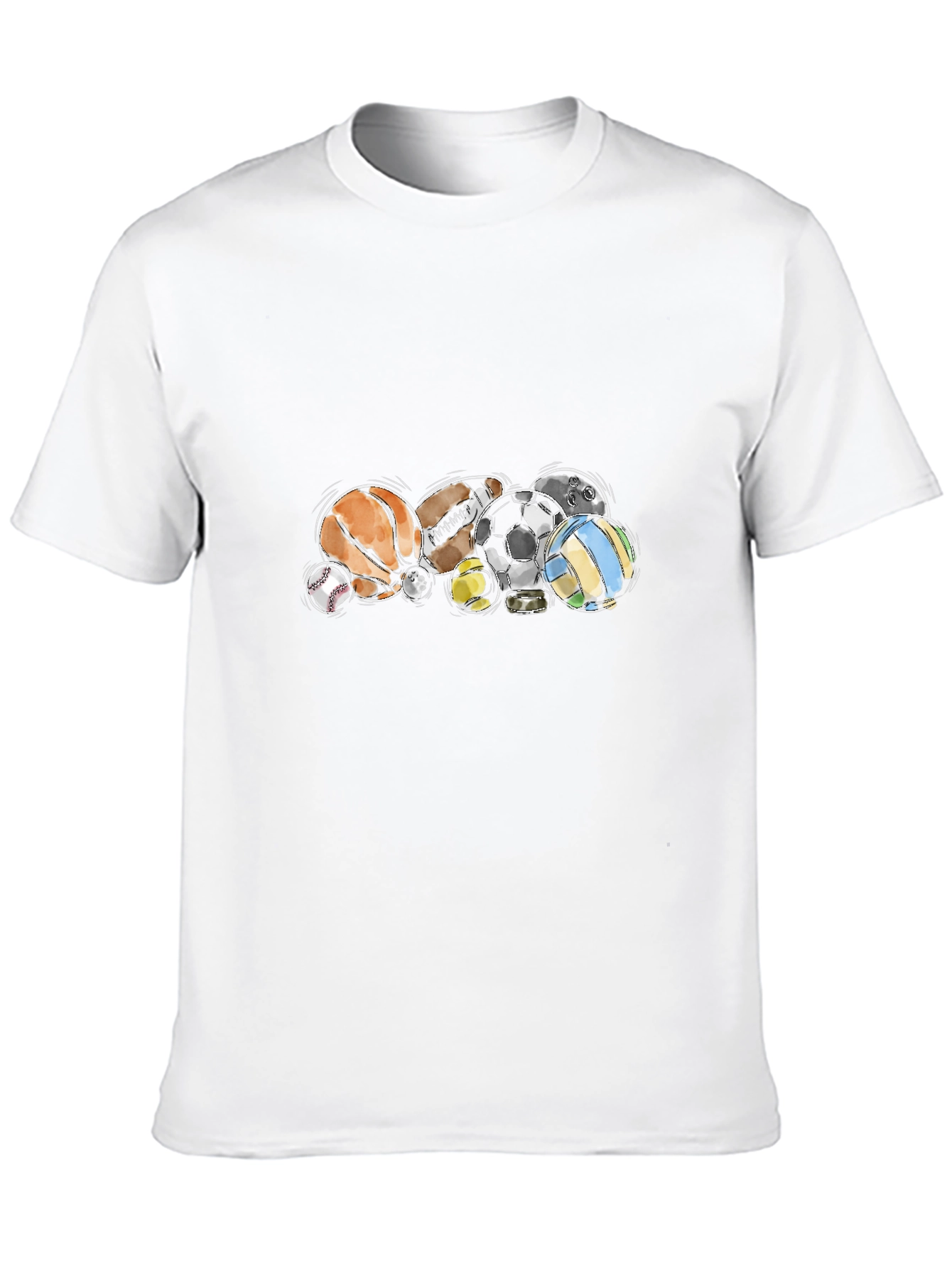 Sports Balls Graphic Black T-Shirt