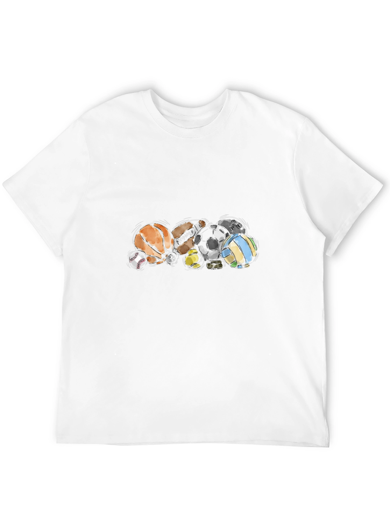 Sports Balls Graphic Black T-Shirt