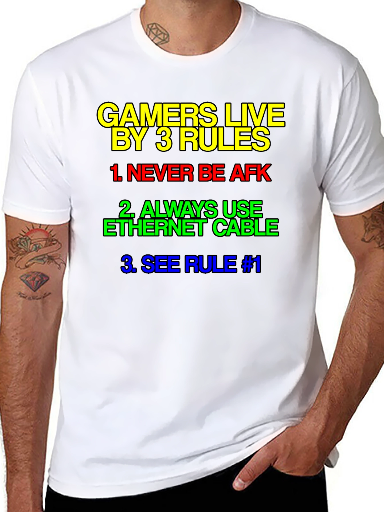 Gamer Rules T-Shirt - Live By 3 Rules Tee