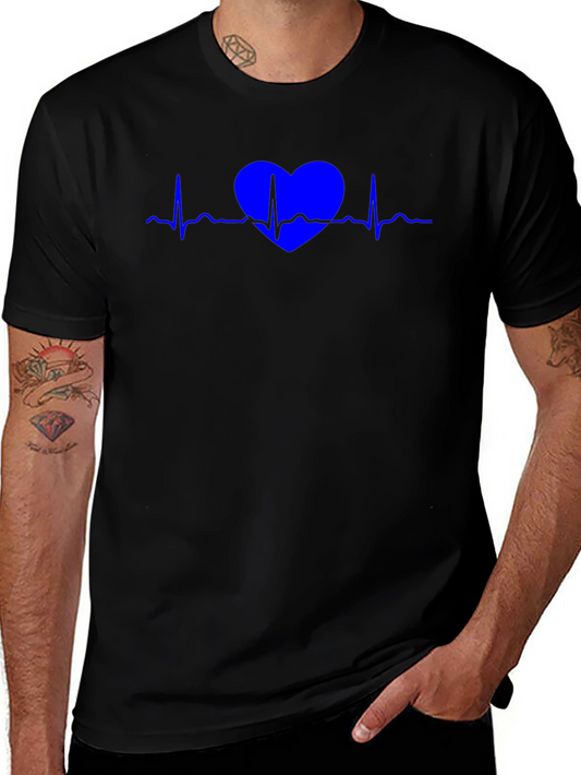 Heartbeat Love Graphic Tee - Modern Casual Style