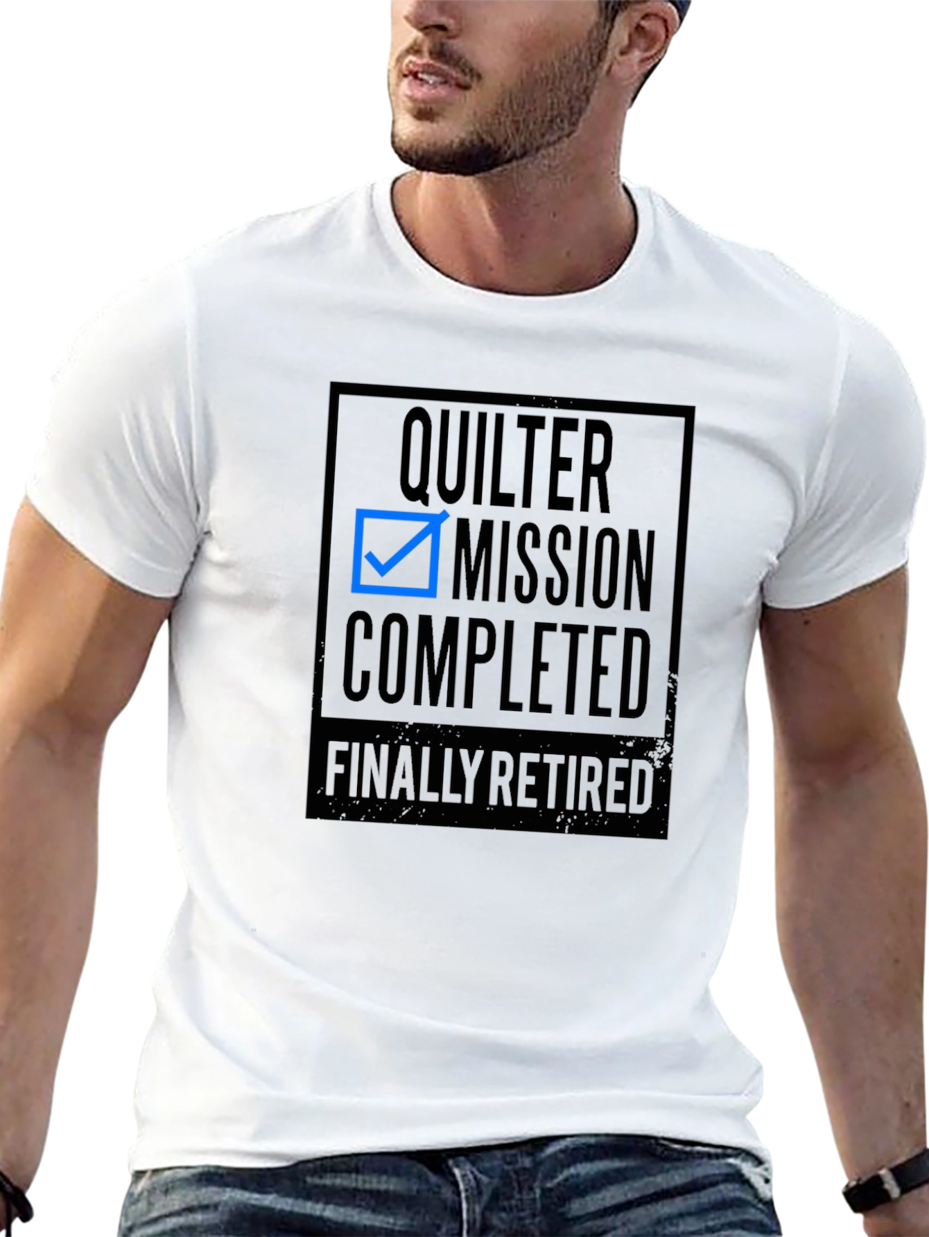 Quilter Mission Completed Black T-Shirt