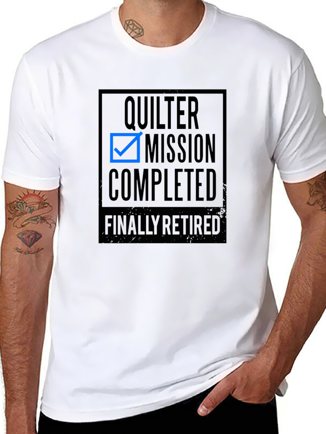 Quilter Mission Completed Black T-Shirt