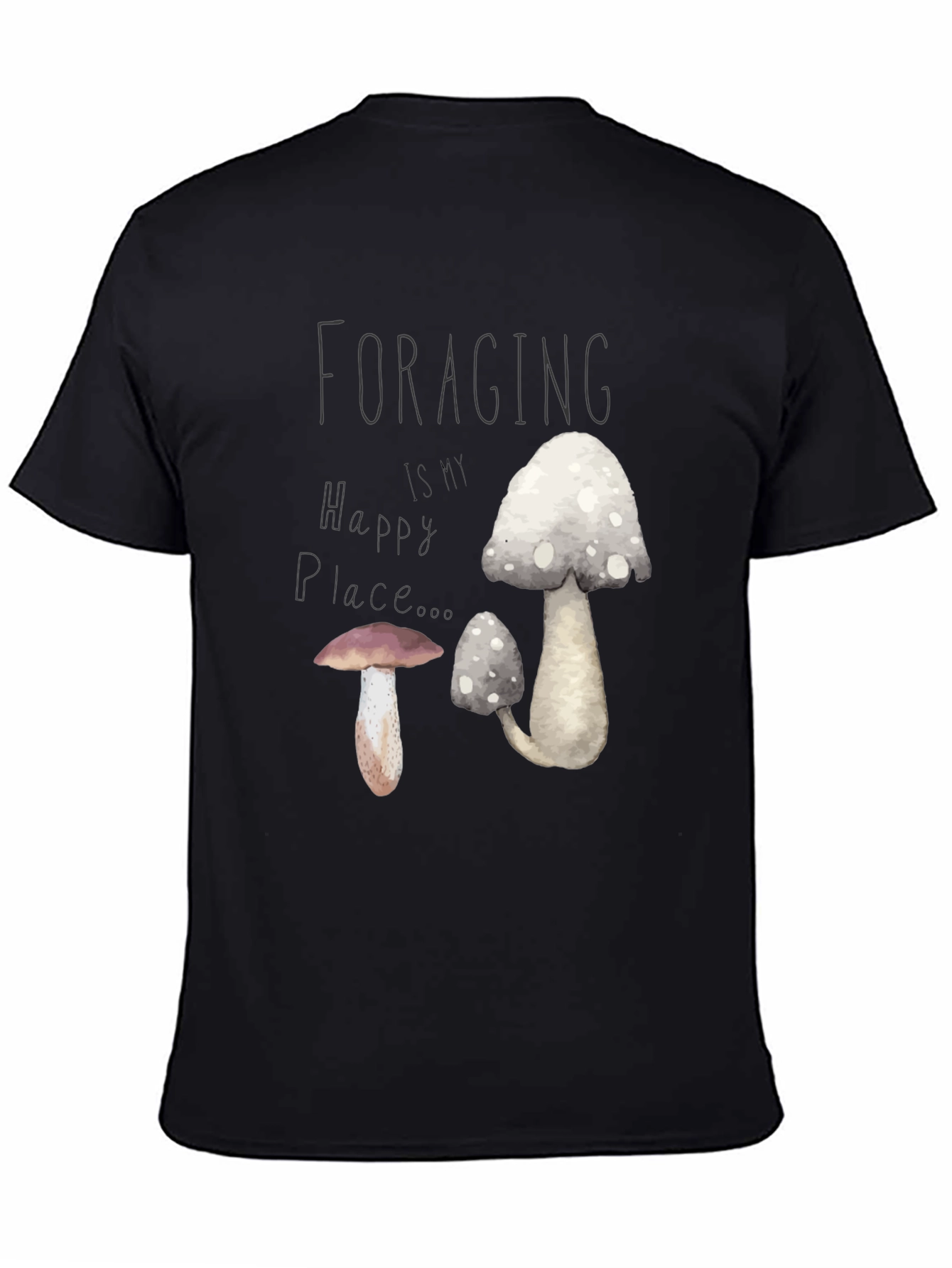 Foraging Is My Happy Place Mushroom Graphic Tee